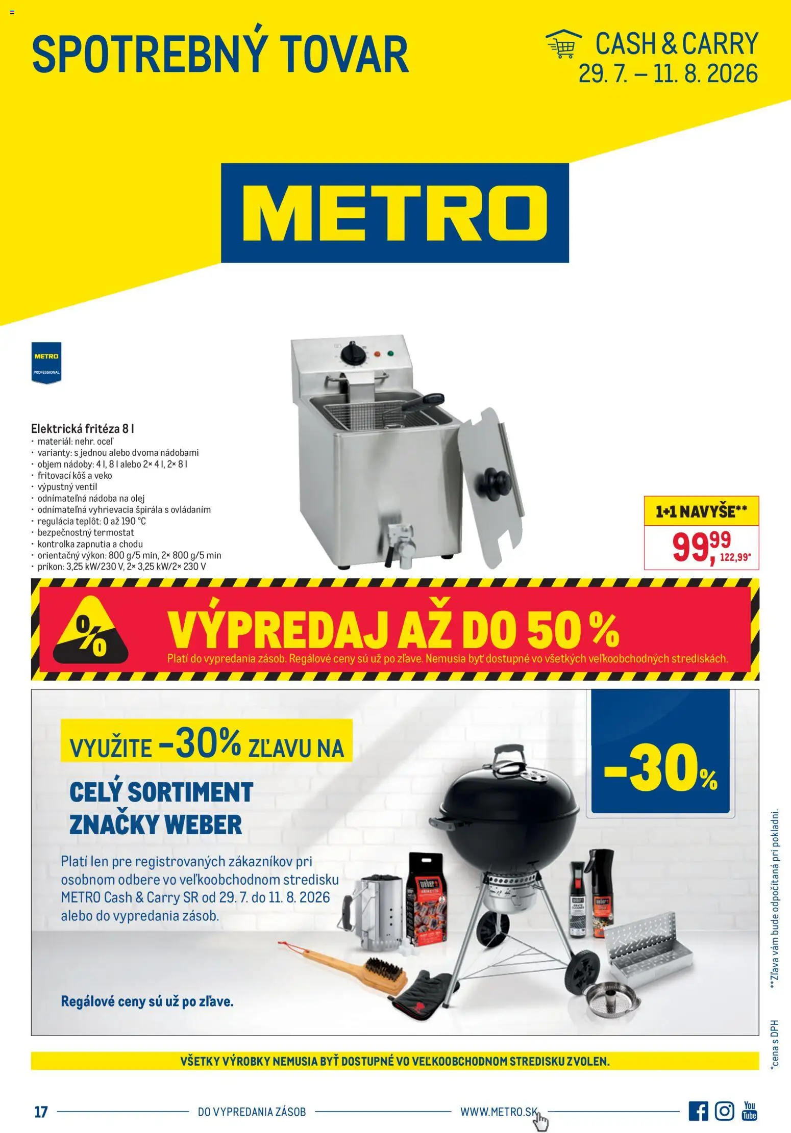 Náhľad Metro letáku platného od 29.07.2026 - Olej, Termostat, Kôš, Ventil, Fritéza