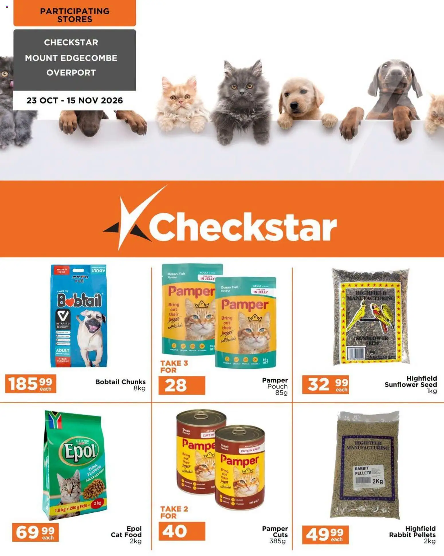 Preview of Check Star flyer valid from 23/10/2026 - Fish, Rabbit, Steak, Tuna, Cat food, Gravy