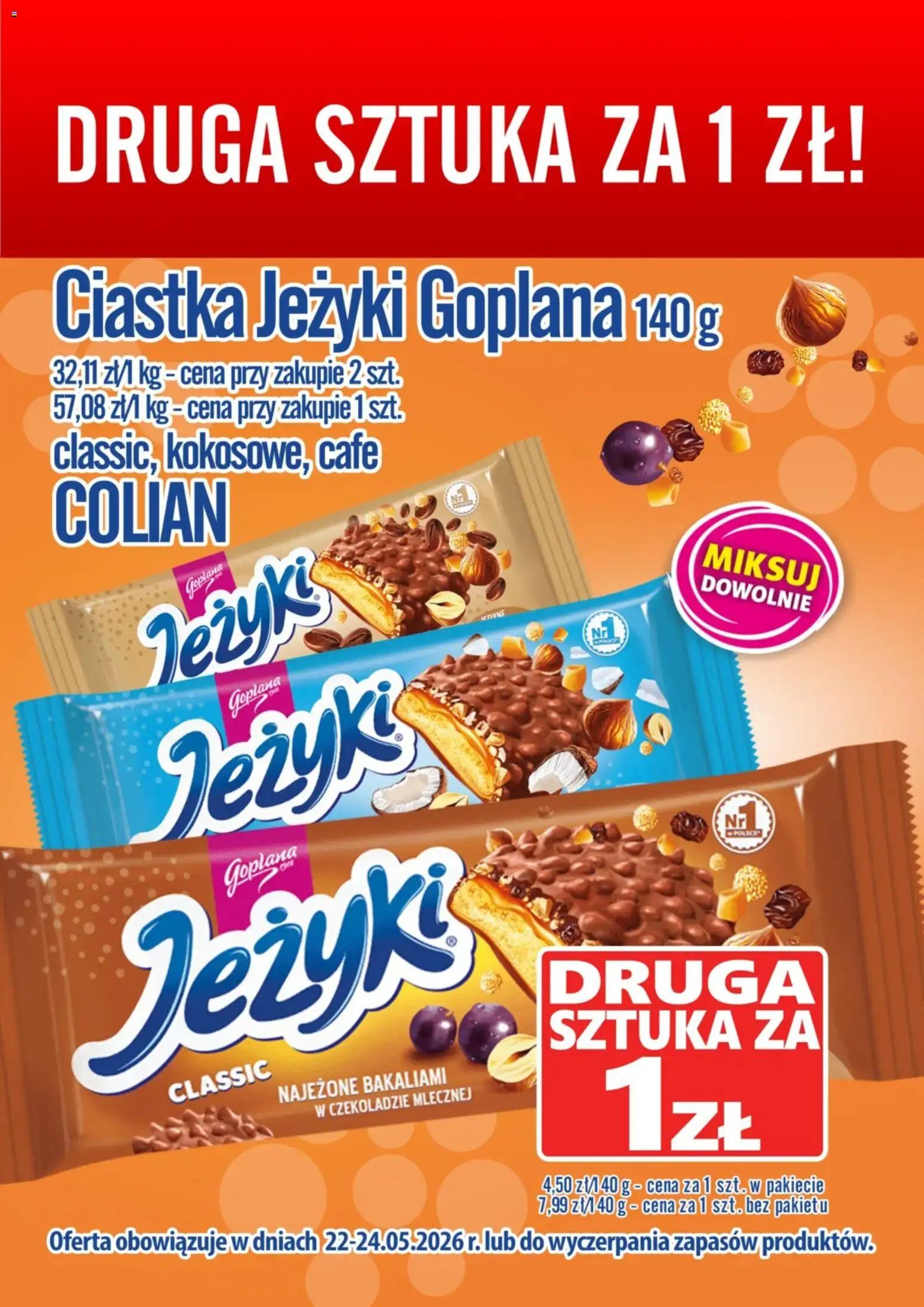 Pogląd gazetki "Prim Market promocja - Ciastka Jeżyki" ze sklepu Prim Market ważnej od 22.05.2026