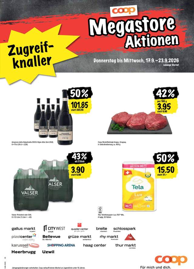 Neue Coop Aktionen ab 17.09.