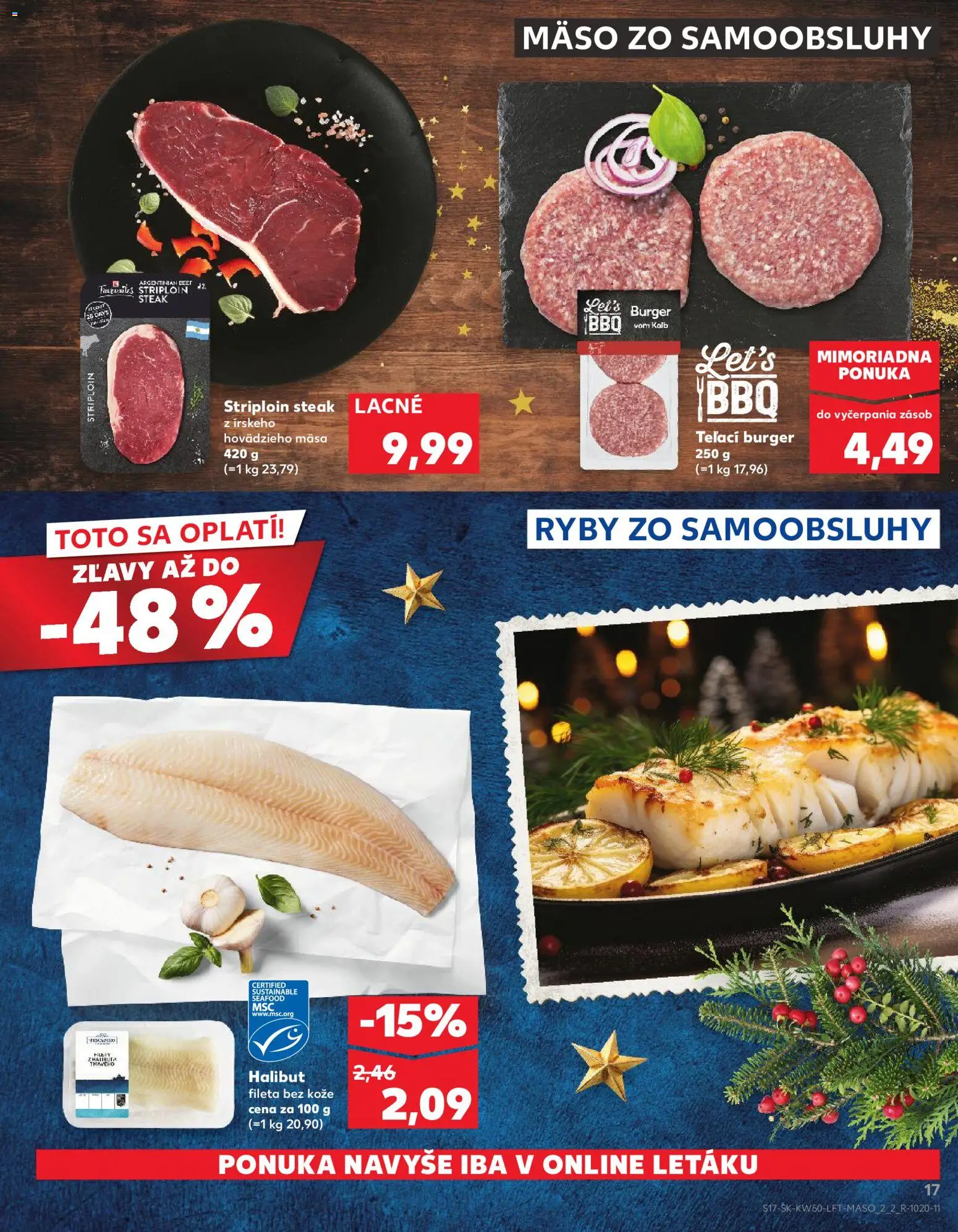 Náhľad Kaufland letáku platného od 11.12.2025 - Mäso, Steak, Ryby