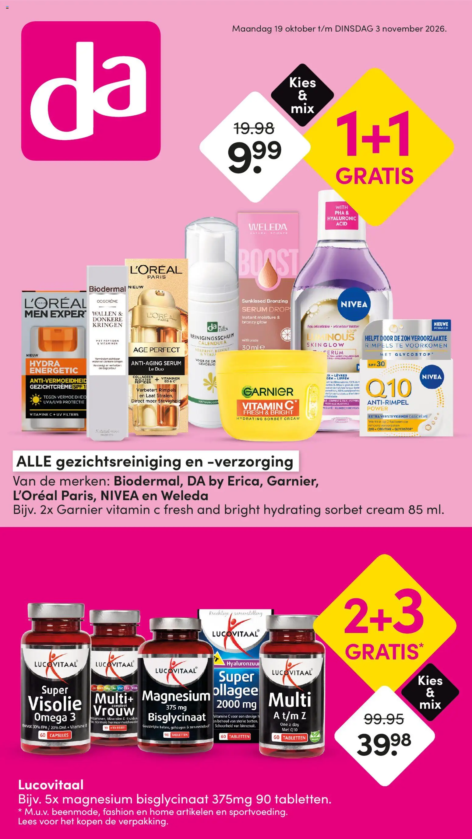 Voorbeeld van Da folder van winkel Da geldig vanaf 19-10-2026 - Water, Omega 3, Omega, Vitamine C, Kruiden, Visolie, Capsules