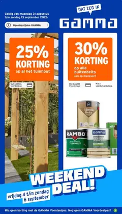Voorbeeld van GAMMA folder van winkel GAMMA geldig vanaf 31-08-2026