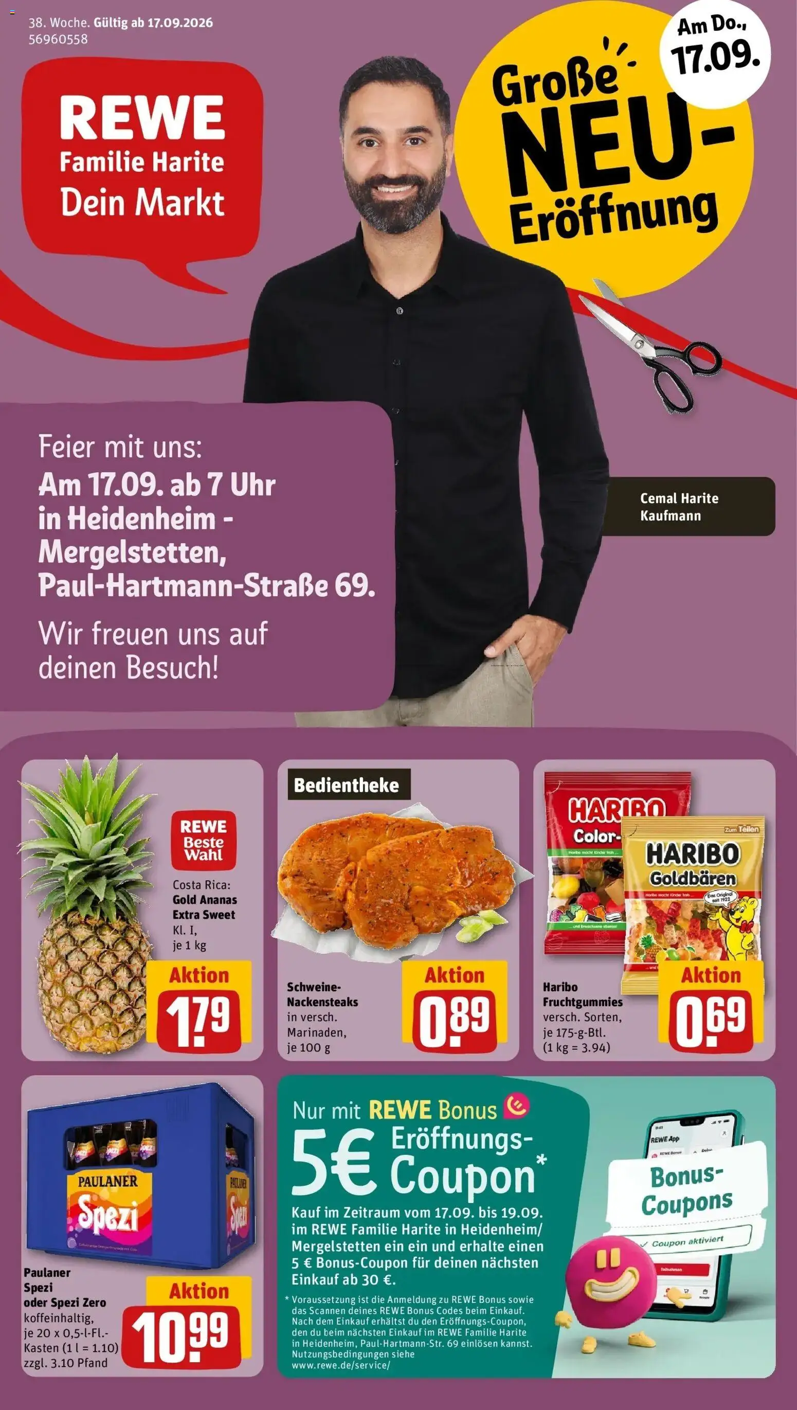 Vorschau von dem Prospekt des Geschäftes Rewe, gültig ab dem 14.09.2026