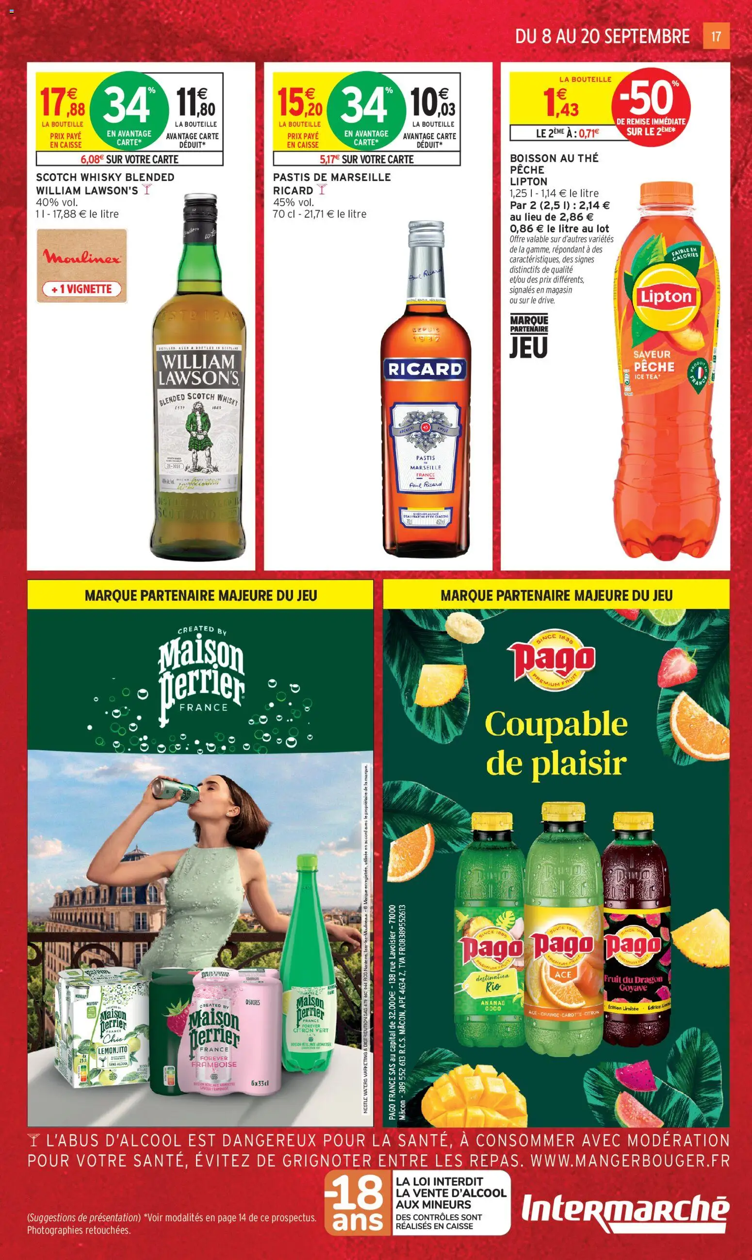 Prévisualisation de Intermarché - C'est notre anniversaire du magasin Intermarché formulaire valide 08/09/2026 - Whisky, Ricard, Goyave, Boisson, Thé, Ananas, Apéritif, Bouteille