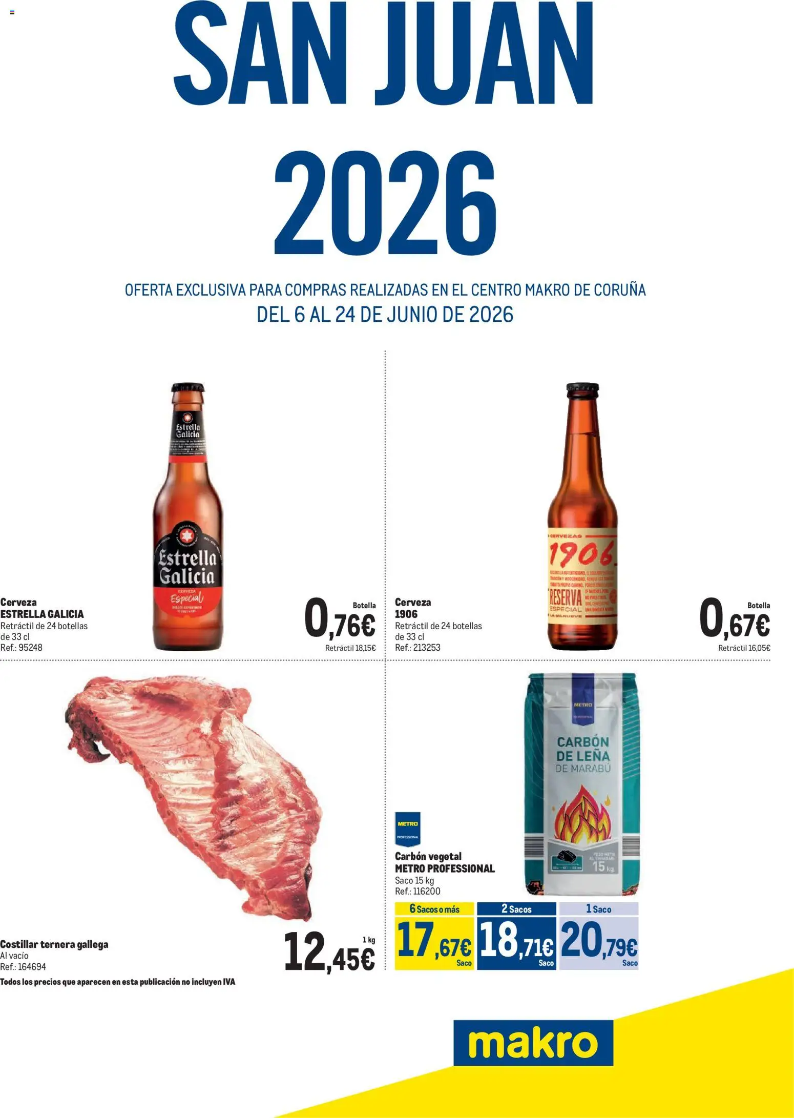 Vista previa del folleto de la tienda Makro válido desde el 06/06/2026 - Cerveza, Leña, Peso, Carbón vegetal