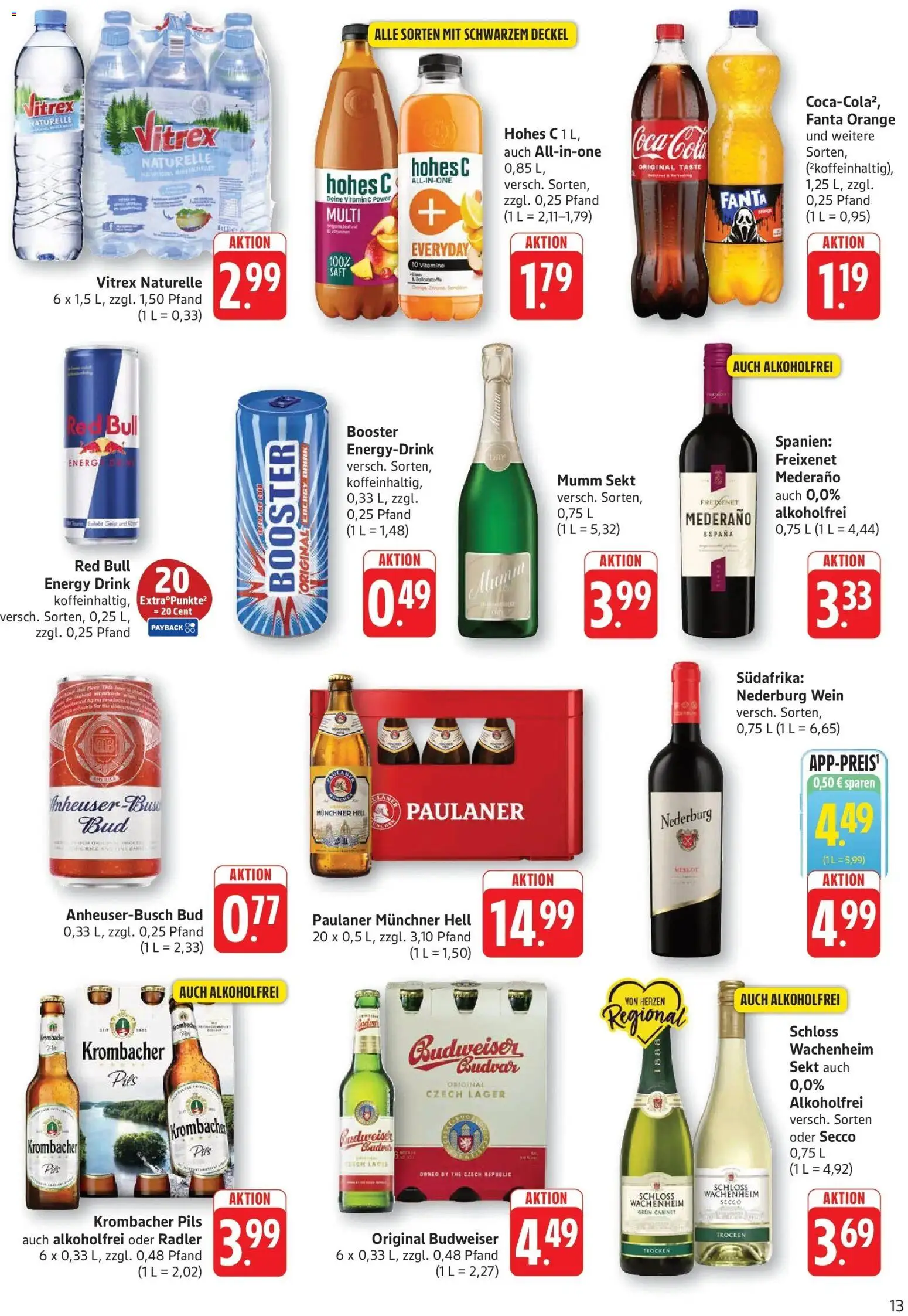 Vorschau von dem Prospekt des Geschäftes Edeka, gültig ab dem 26.10.2026 - Red bull, Wein, Krombacher, Paulaner, Fanta, Energy, Mumm sekt, Pils