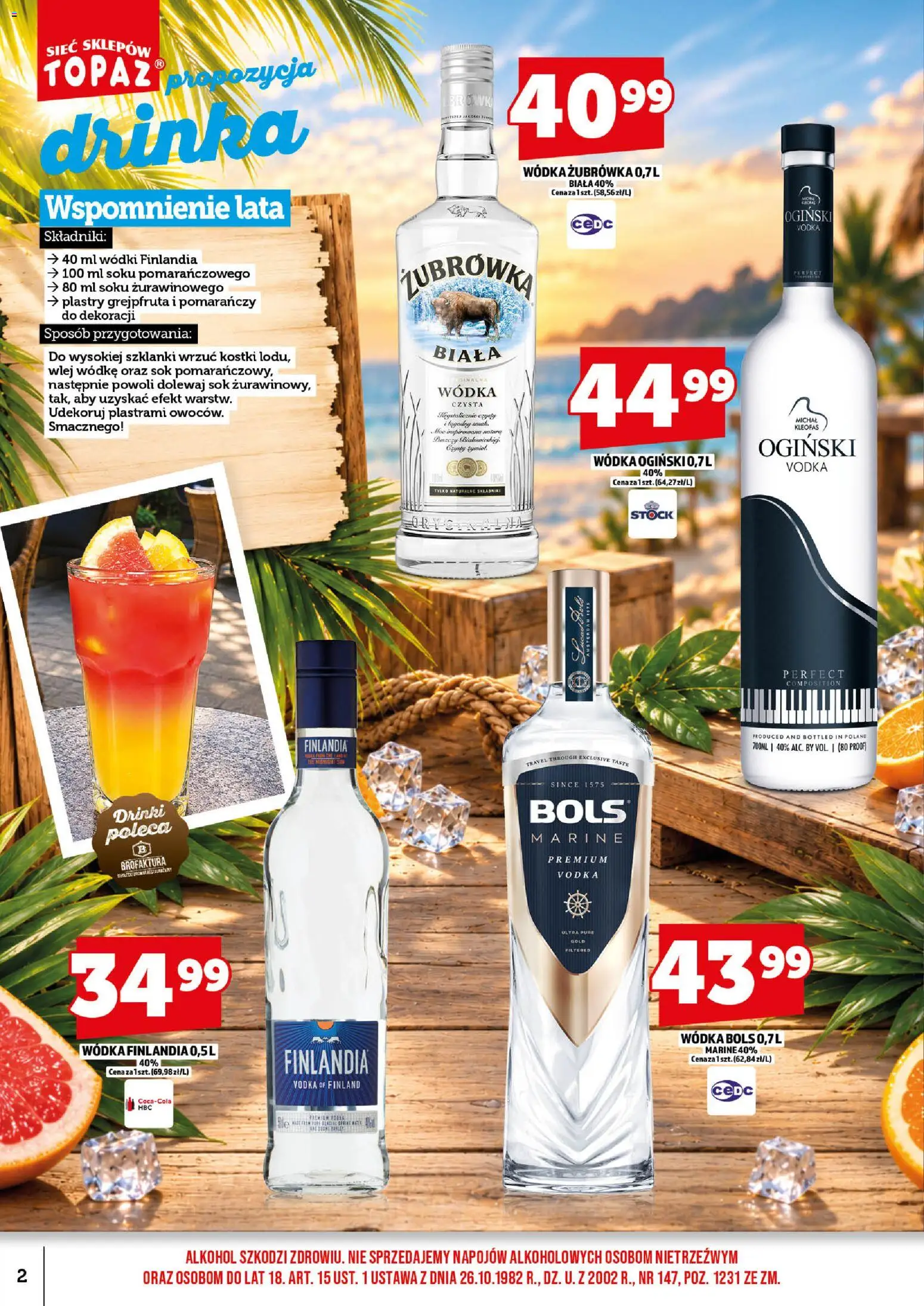 Pogląd gazetki "Topaz gazetka alkoholowa" ze sklepu Topaz ważnej od 01.10.2026