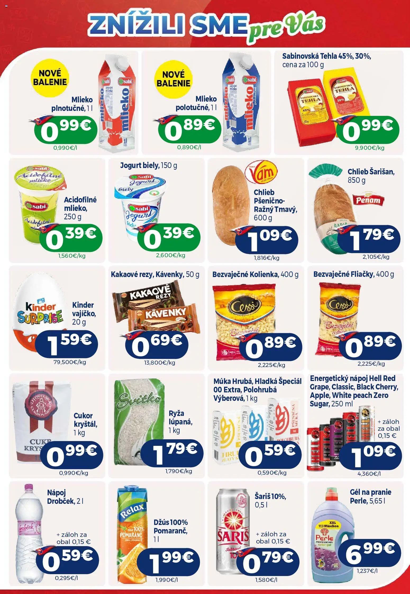 Náhľad Milk Agro letáku platného od 23.09.2026 - Mlieko, Chlieb, Kinder, Ryža, Cukor, Jogurt, Džús, Gél na pranie