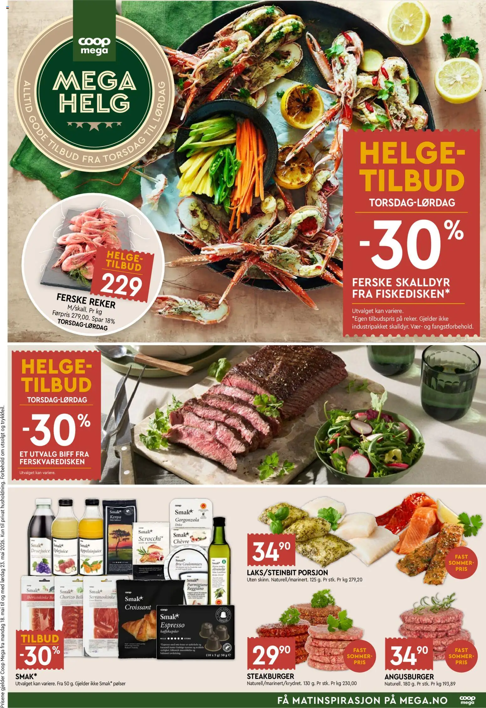 Forhåndsvis Coop Mega Mega Helg fra butikk Coop Mega gyldig fra 21/05/2026