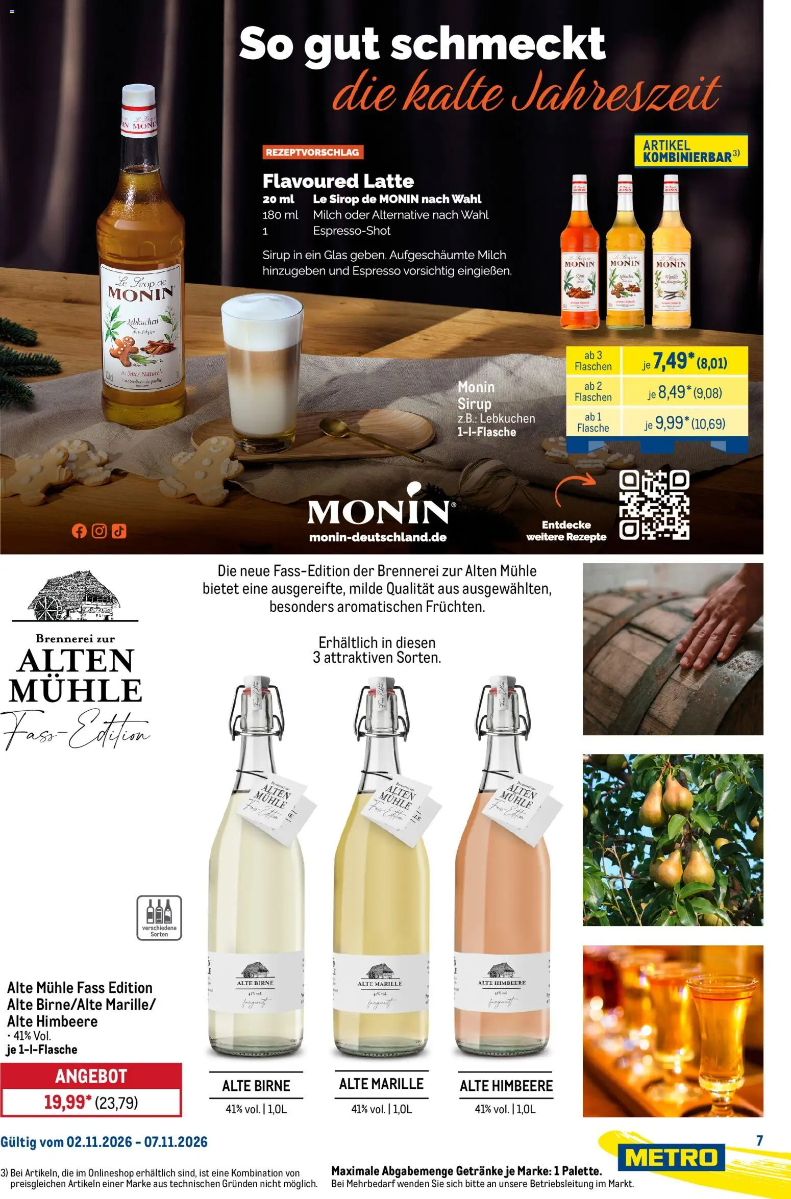 Vorschau von dem Prospekt des Geschäftes Metro, gültig ab dem 02.11.2026 - Himbeere, Milch, Mühle, Birne, Sirup