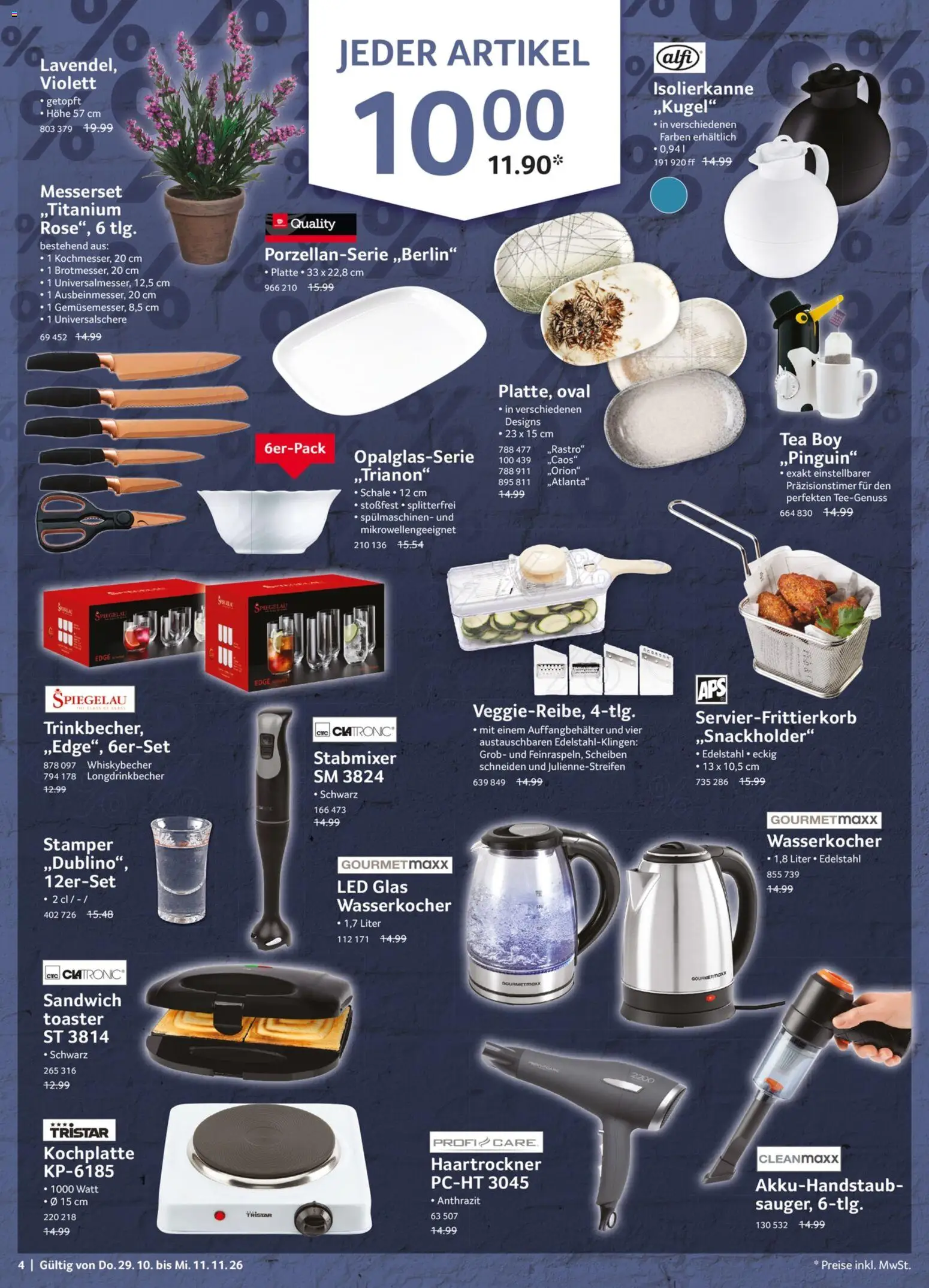 Vorschau von dem Prospekt des Geschäftes Selgros, gültig ab dem 29.10.2026 - Wasserkocher, Toaster, Stabmixer, Haartrockner, Kochplatte