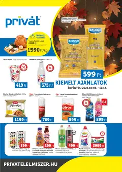 PRIVÁT - PRIVÁT Déli vármegyék megtekintése, amely érvényes 2026.10.08.-től