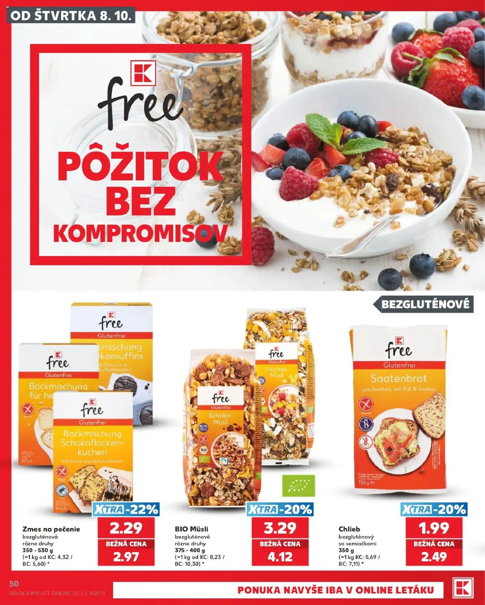 Náhľad Kaufland letáku platného od 08.10.2026 - Chlieb, Müsli