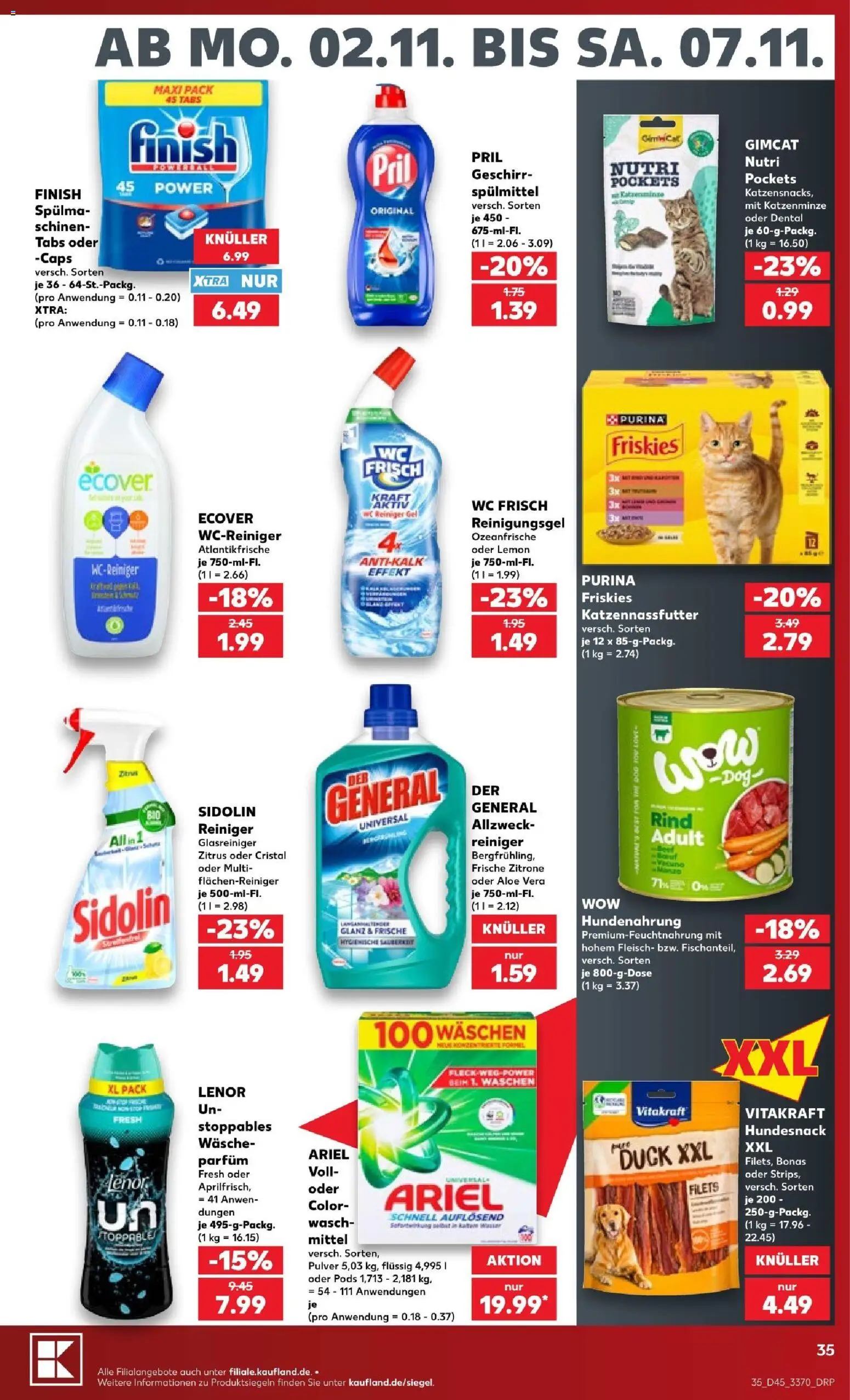Vorschau von dem Prospekt des Geschäftes Kaufland, gültig ab dem 02.11.2026 - Parfüm, Fleisch, Ariel, Zitrone, Lenor, Finish, Pril, Wc frisch