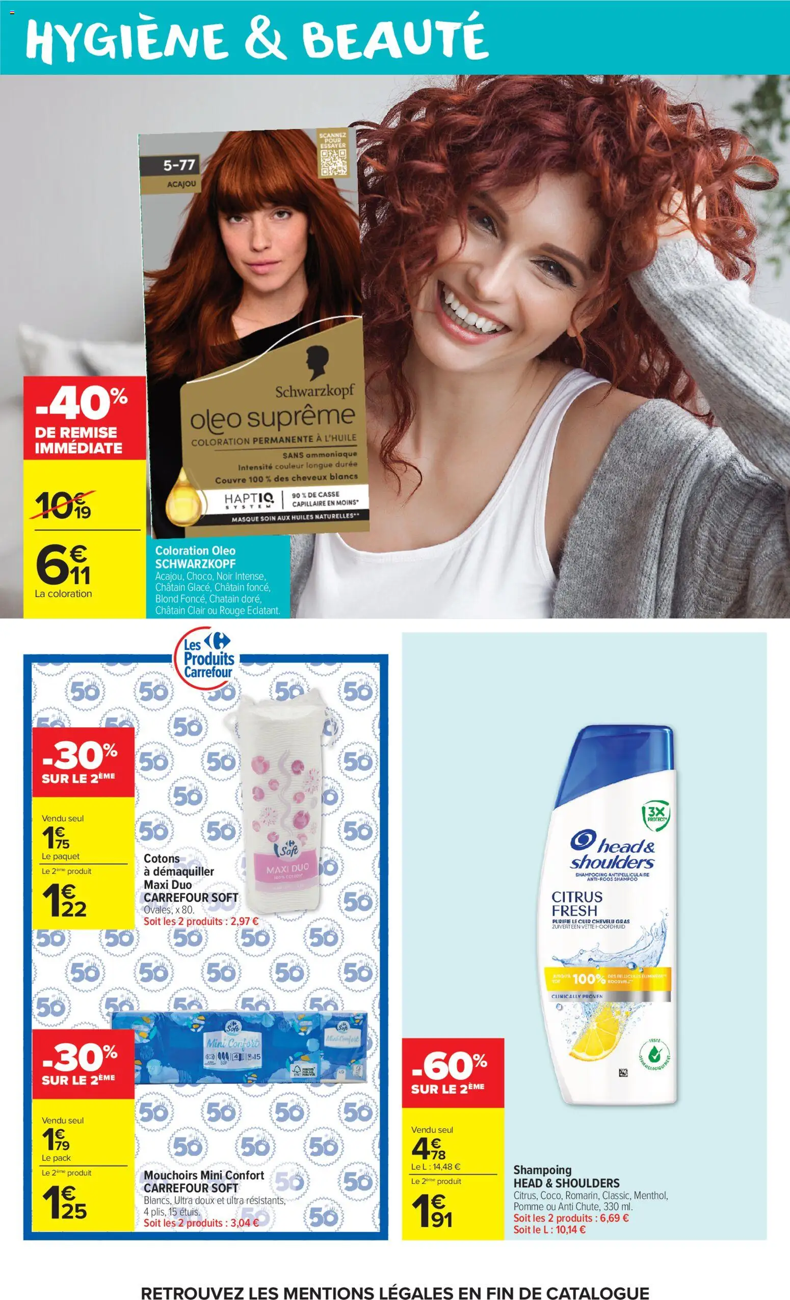 Prévisualisation de Carrefour Market Les calendriers de l'avent du magasin Carrefour Market formulaire valide 03/11/2026 - Pomme, Shampoing, Shampooing, Schwarzkopf, Hygiène, Shampooing antipelliculaire, Coloration, Head & Shoulders