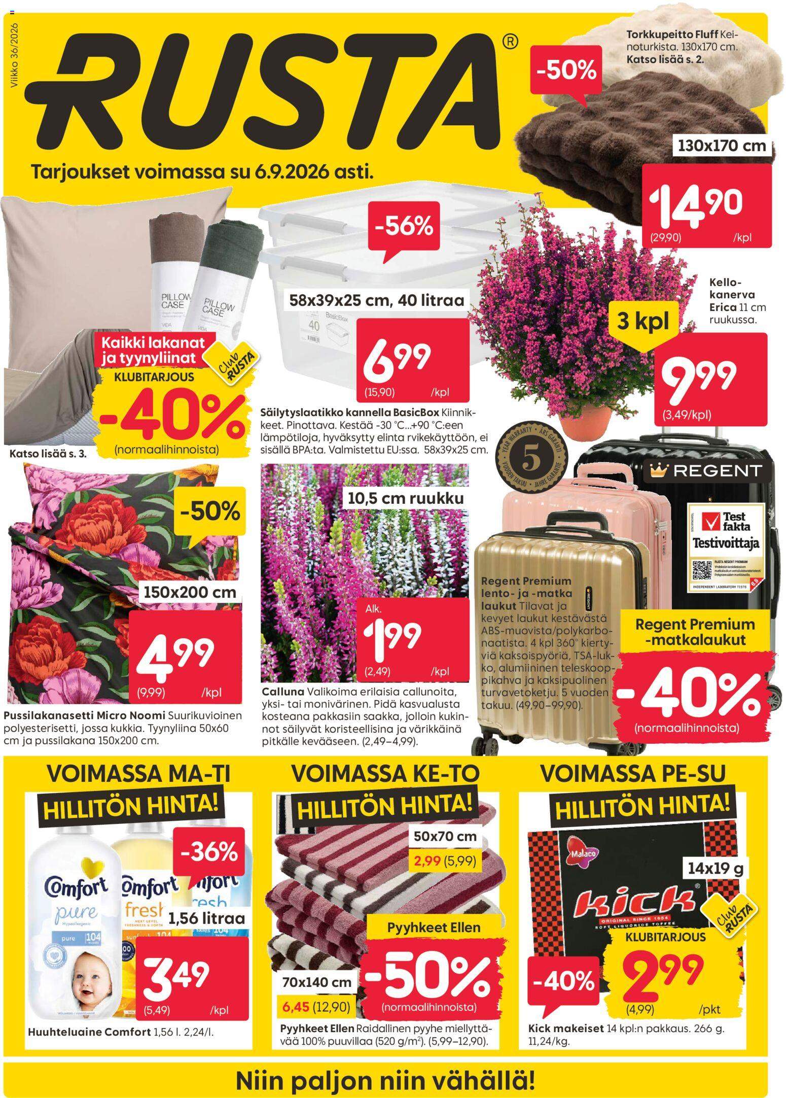 Uusi Rusta tarjouslehti alkaen 31/08