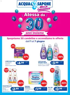 Anteprima dell'opuscolo Acqua e Sapone volantino Atessa 30 anni insieme dal negozio Acqua e Sapone valido da 01/06/2026