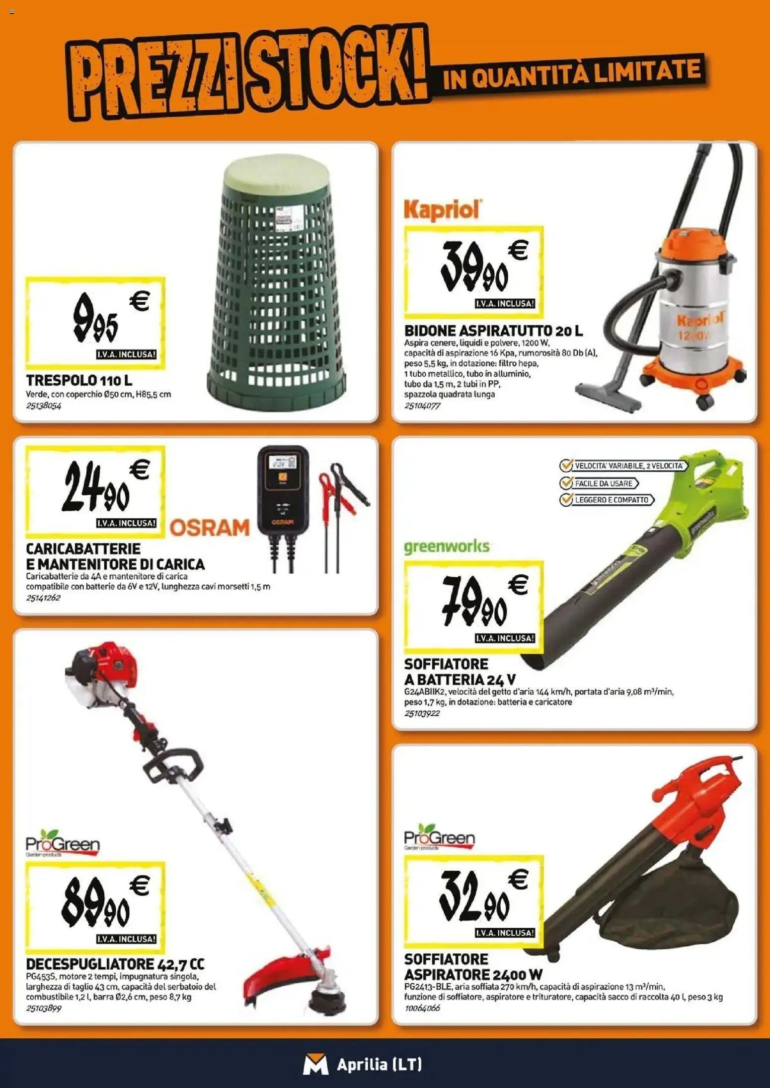 Anteprima dell'opuscolo TECNOMAT catalogo Aprilia dal negozio TECNOMAT valido da 27/08/2026 - Decespugliatore, Tubi, Caricabatterie, Spazzola, Taglio, Batterie, Tubo, Coperchio