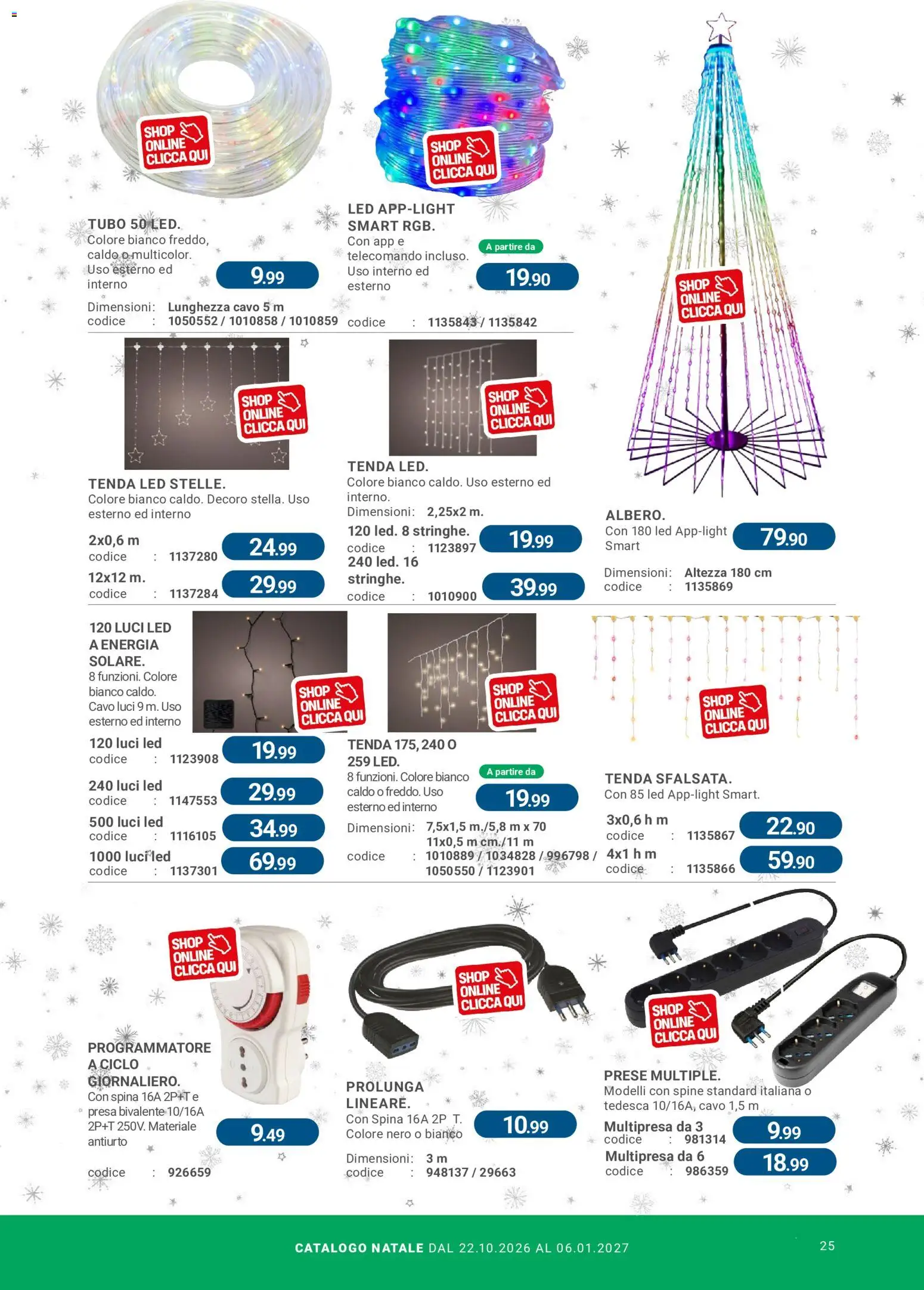 Anteprima dell'opuscolo CFadda volantino Natale dal negozio CFadda valido da 22/10/2026 - Tenda, Cavo, Telecomando, Presa, Tubo