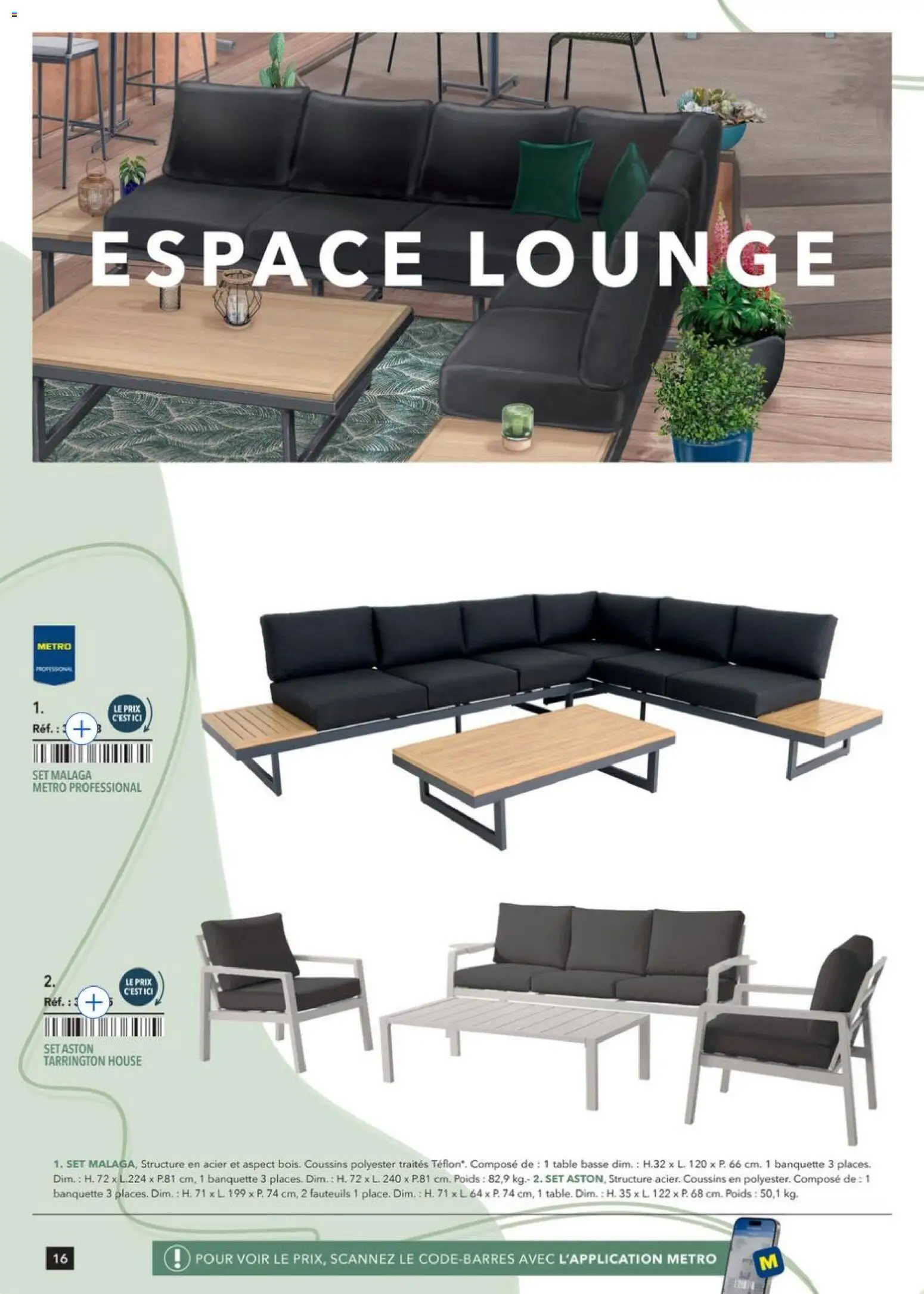 Prévisualisation de Terrasse&salle Collection 2026 du magasin METRO formulaire valide 09/01/2026 - Table basse, Table, Poids, Banquette