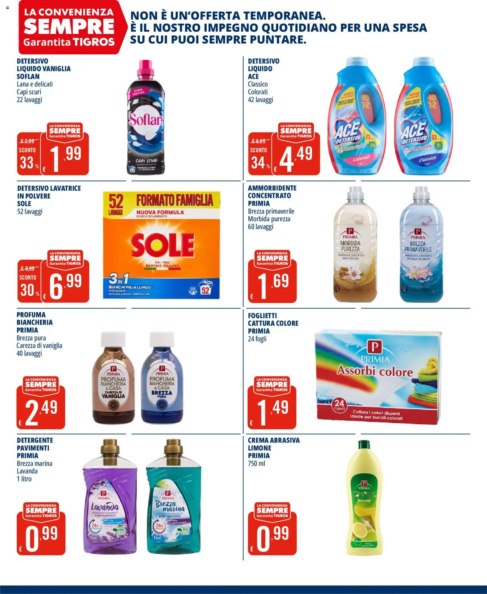 Anteprima dell'opuscolo Tigros volantino Casa e Bellezza dal negozio Tigros valido da 13/10/2026 - Crema, Lavatrice, Limone, Lavanda, Ammorbidente, Vaniglia, Detergente