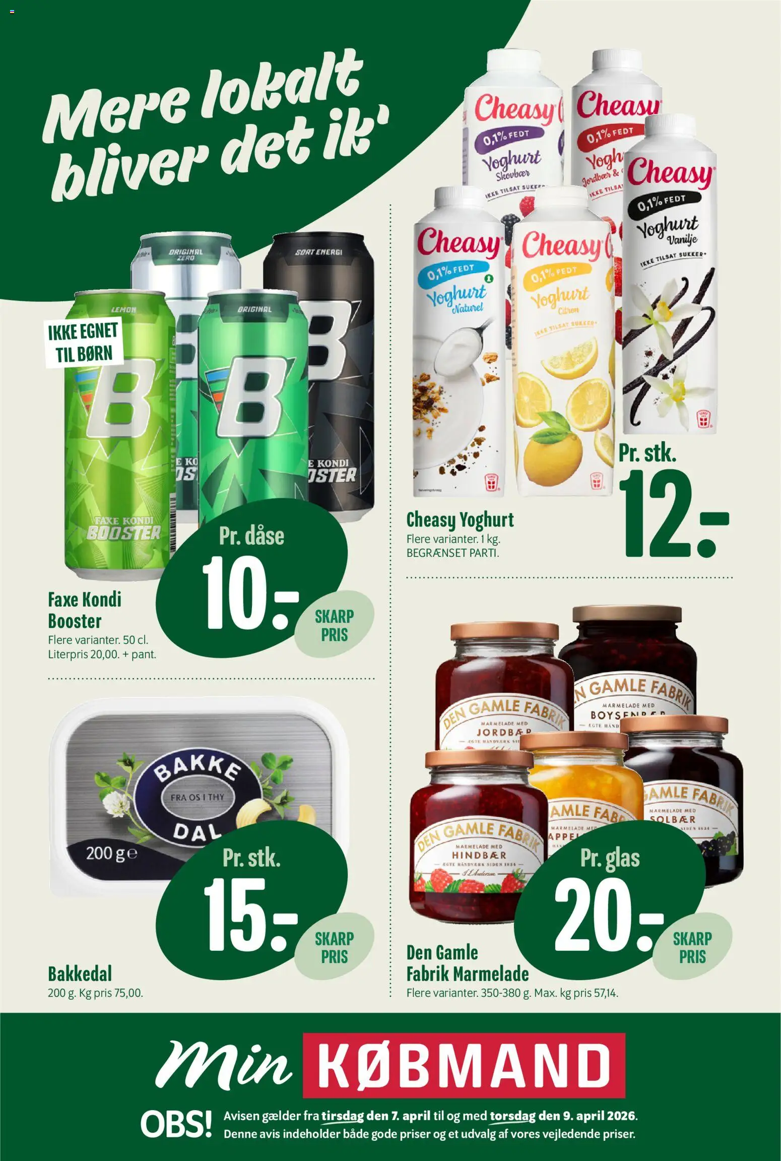 Eksempel på tilbudsavis Min Købmand - Tilbudsavis uge 15 fra butik Min Købmand gyldig fra 07/04/2026 - Faxe Kondi, Jordbær, Yoghurt, Solbær, Hindbær, Sukker, Marmelade, Vanilje