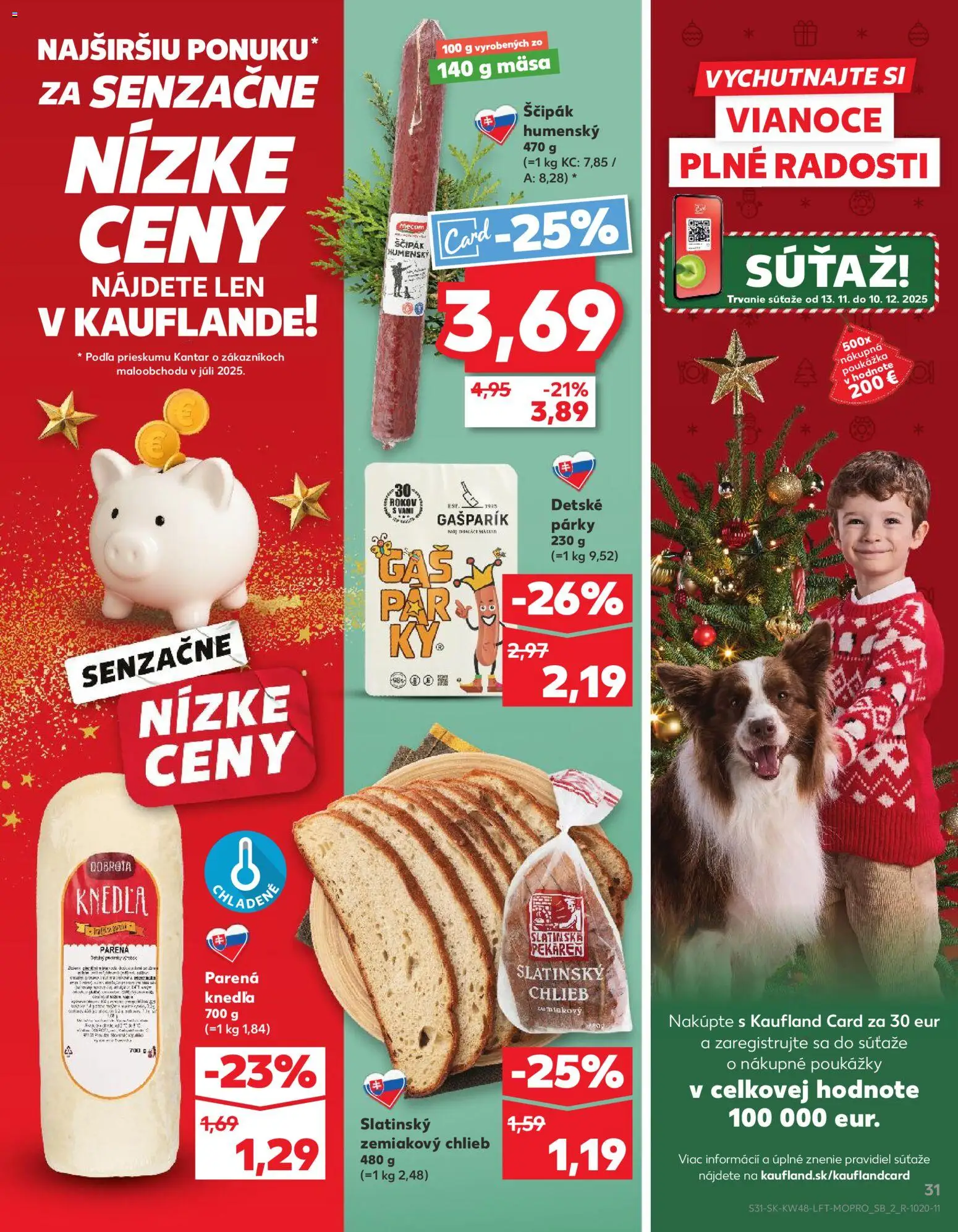 Náhľad Kaufland letáku platného od 27.11.2025 - Pekáreň, Chlieb, Párky