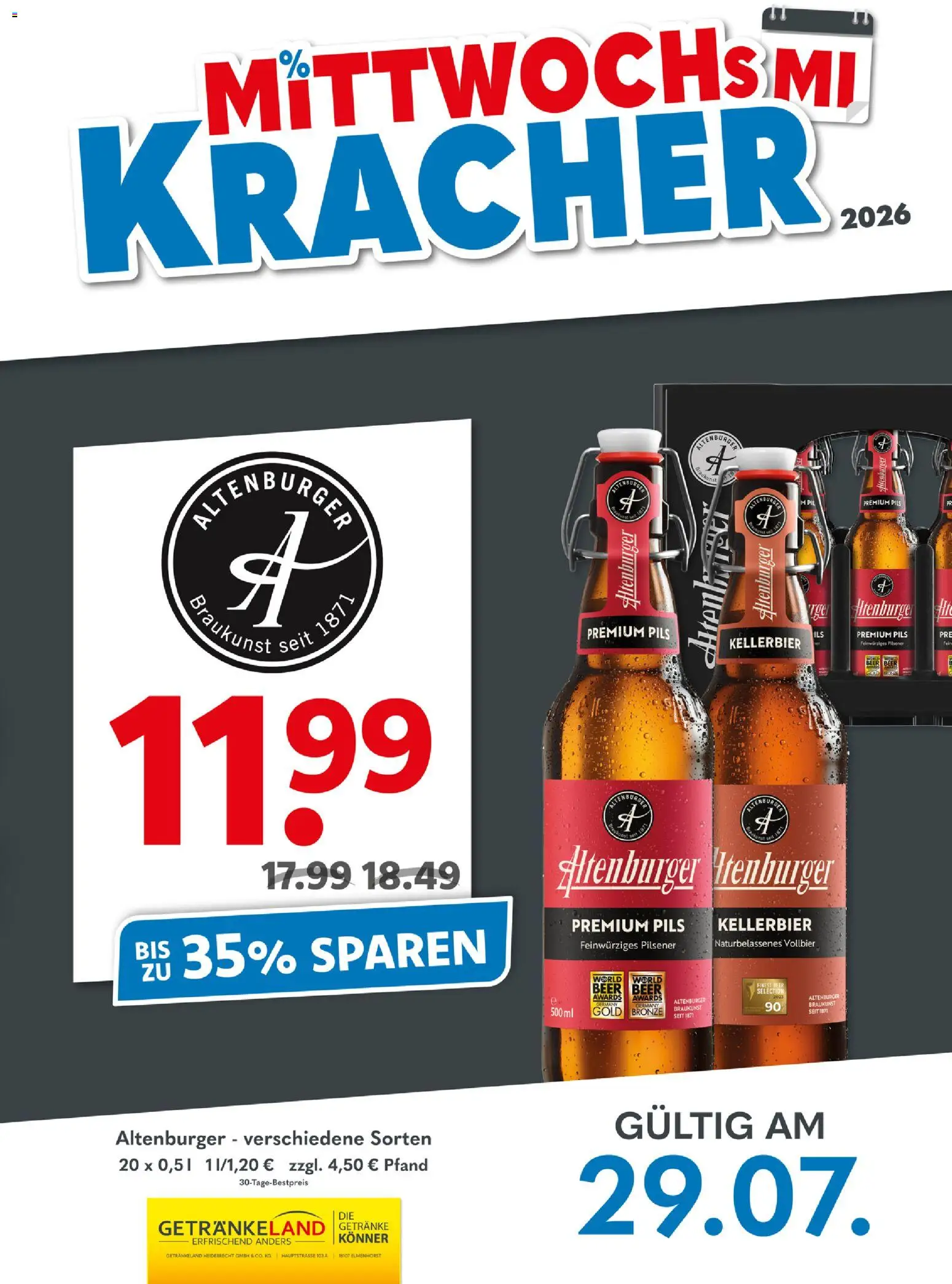 Vorschau von dem Prospekt des Geschäftes Getränkeland, gültig ab dem 29.07.2026 - Eis, Pils