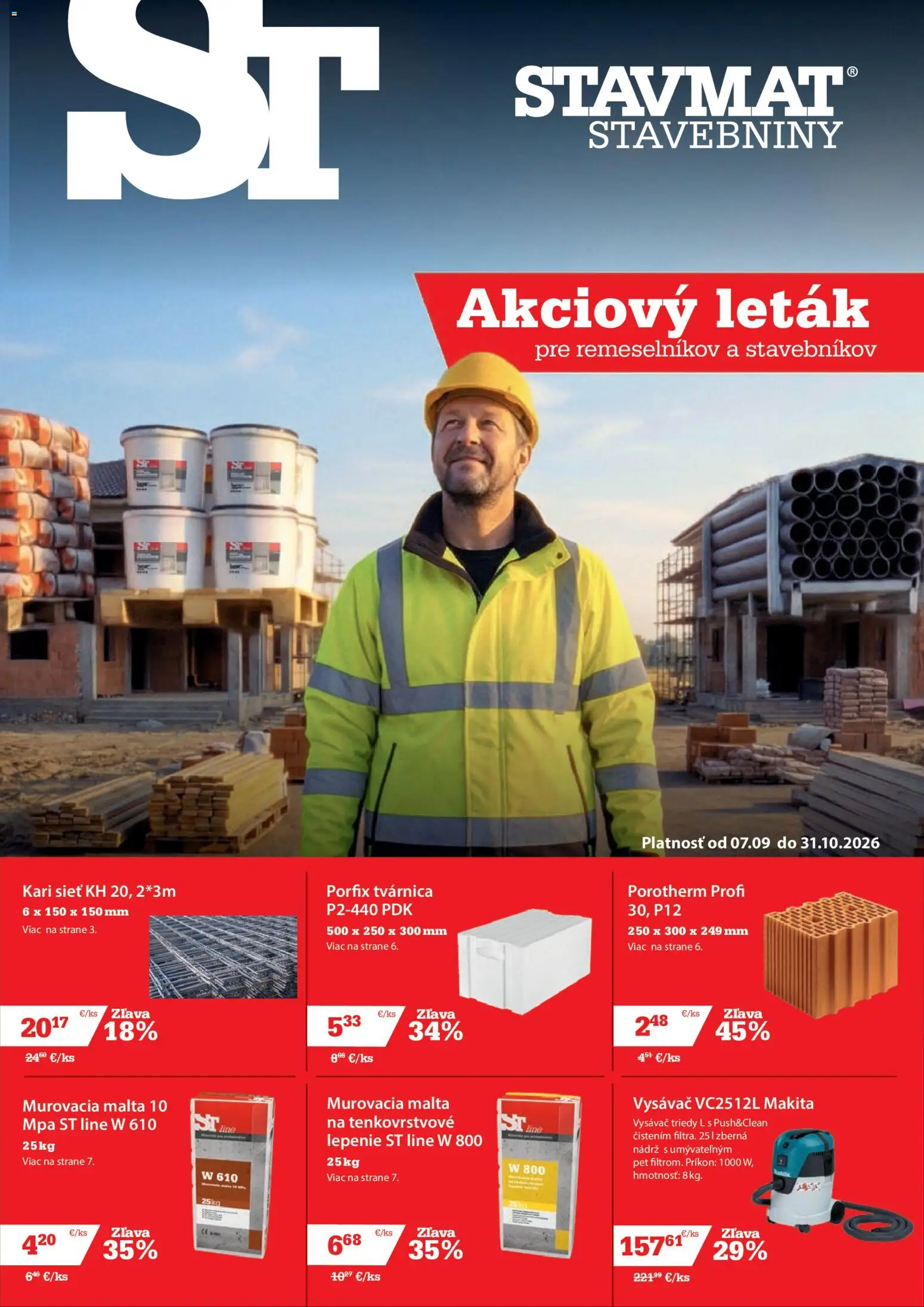 Náhľad STAVMAT STAVEBNINY letáku platného od 07.09.2026