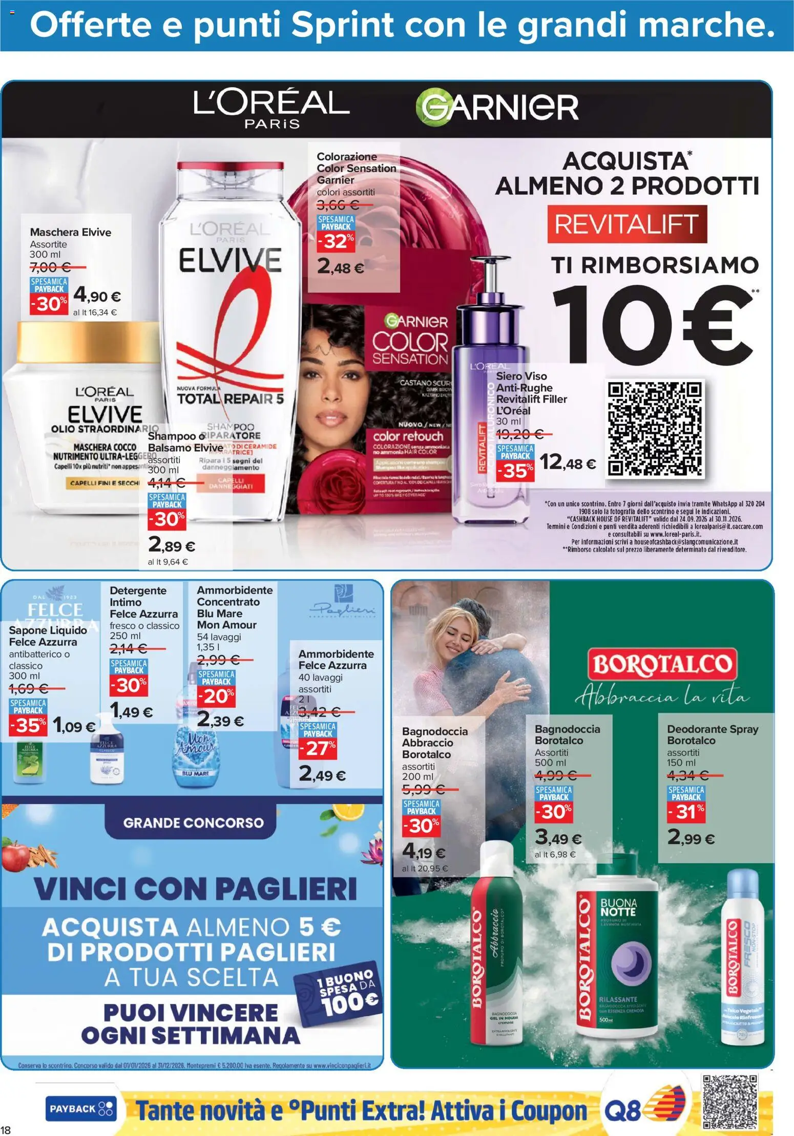 Anteprima dell'opuscolo Carrefour volantino Iper - Punti Sprint Payback dal negozio Carrefour valido da 23/10/2026 - Olio, Lavanda, Profumo, Maschera, Talco, Ammorbidente, Sapone, Detergente