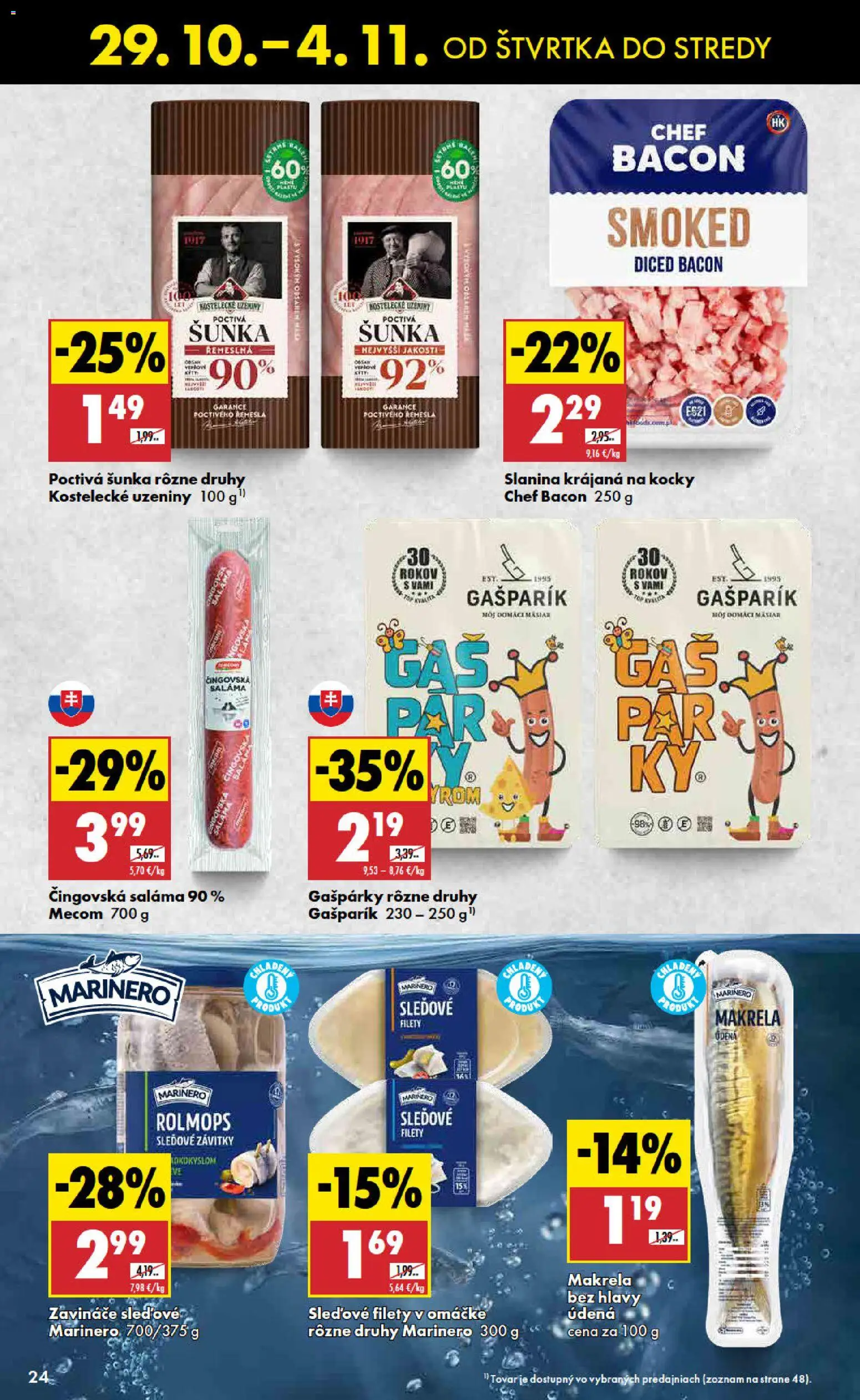 Náhľad Biedronka letáku platného od 29.10.2026 - Šunka, Slanina, Makrela, Saláma, Údená makrela