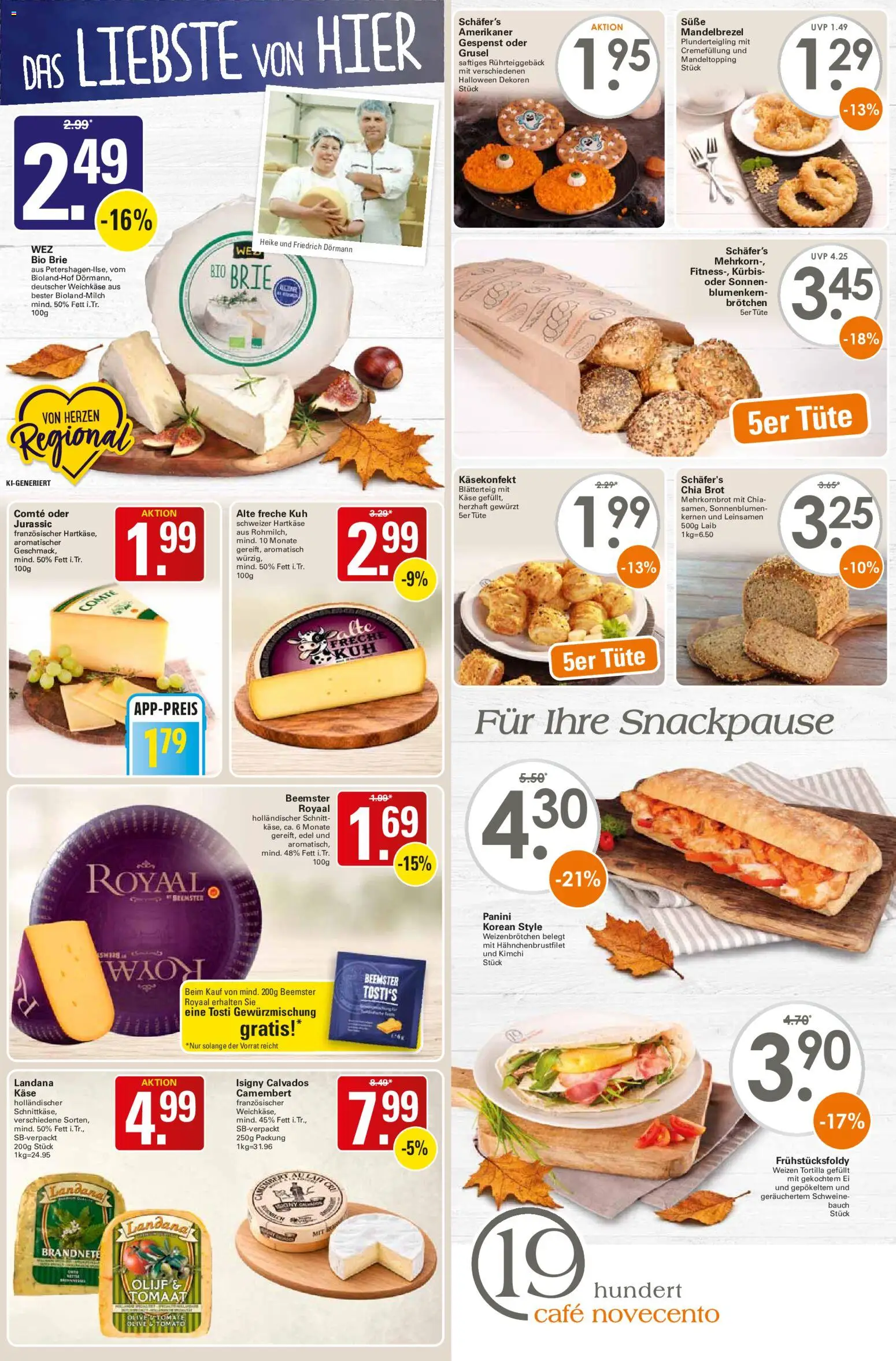 Vorschau von dem Prospekt des Geschäftes WEZ, gültig ab dem 26.10.2026 - Käse, Kürbis, Brot, Camembert
