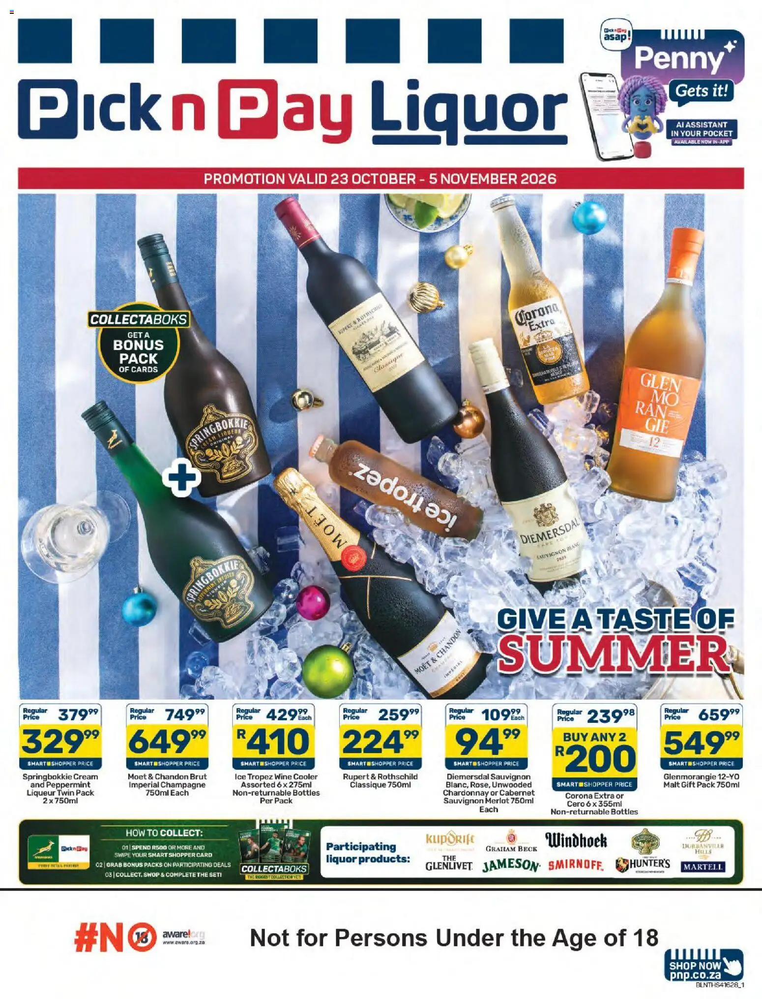 Preview of Pick n Pay flyer valid from 23/10/2026 - Wine, Moet, Cream, Cooler