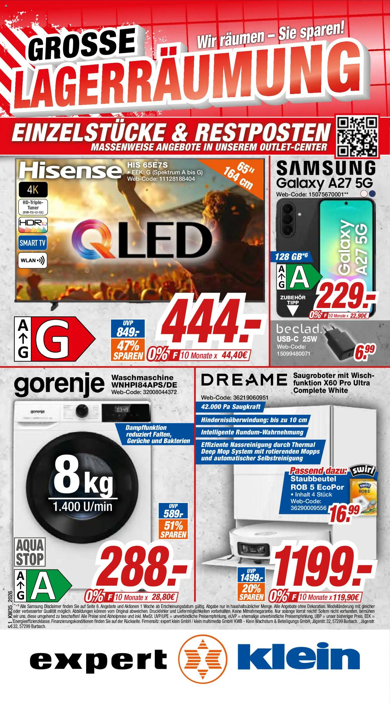 Vorschau von dem Prospekt des Geschäftes Expert, gültig ab dem 24.08.2026 - Samsung, Waschmaschine, TV, Smart TV, Hisense, Gorenje