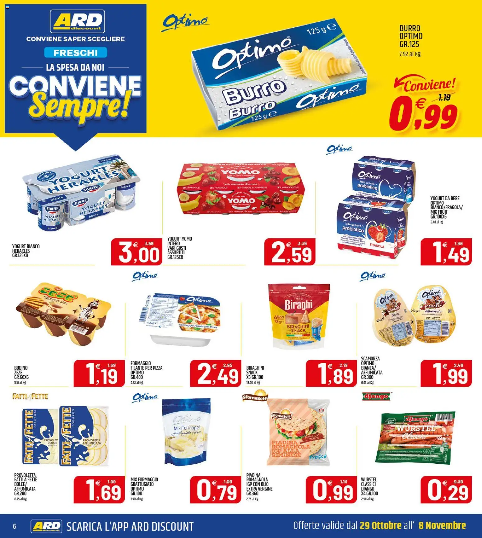 Anteprima dell'opuscolo ARD Discount volantino Donnalucata dal negozio ARD Discount valido da 25/10/2026 - Pizza, Piadina, Formaggio, Wurstel, Burro, Fragole, Banane, Yogurt bianco