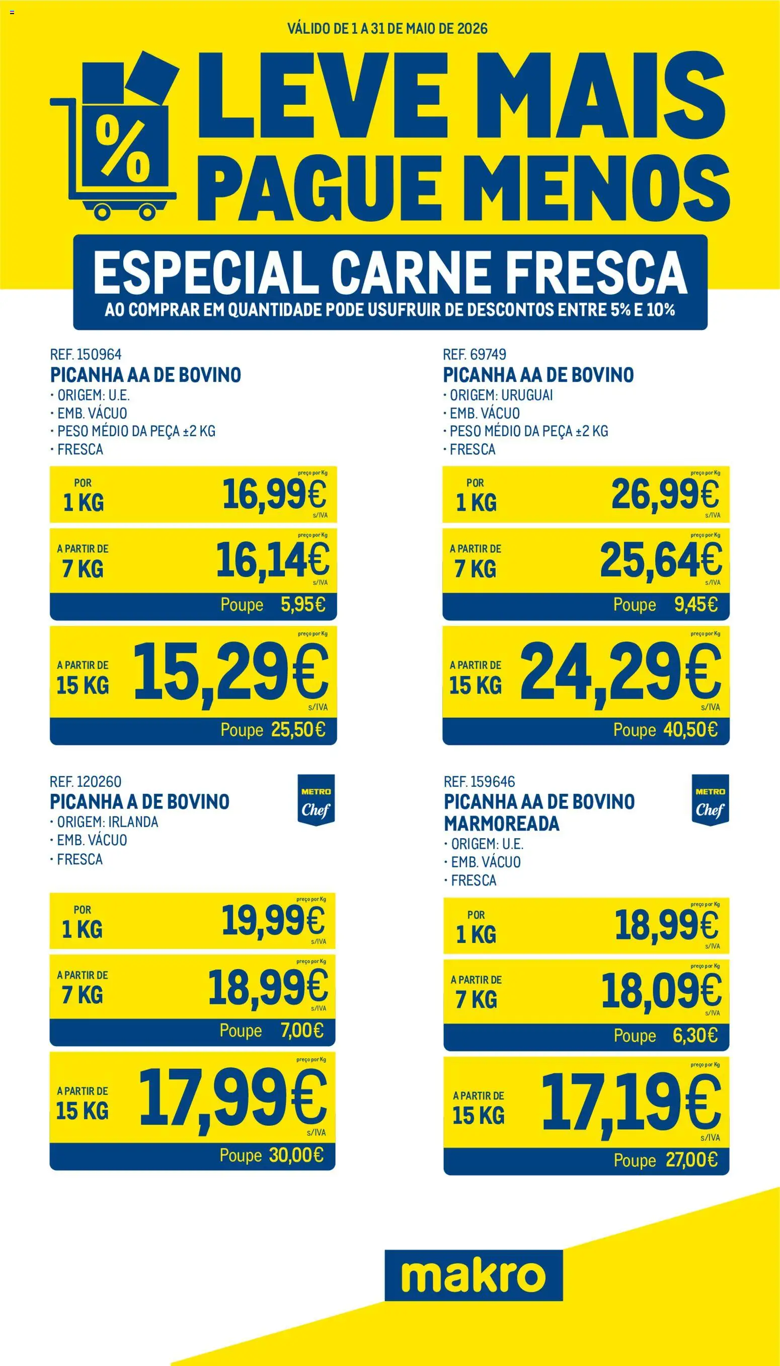 Pré-visualização do folheto da loja Makro válida a partir de 01/05/2026 - Carne