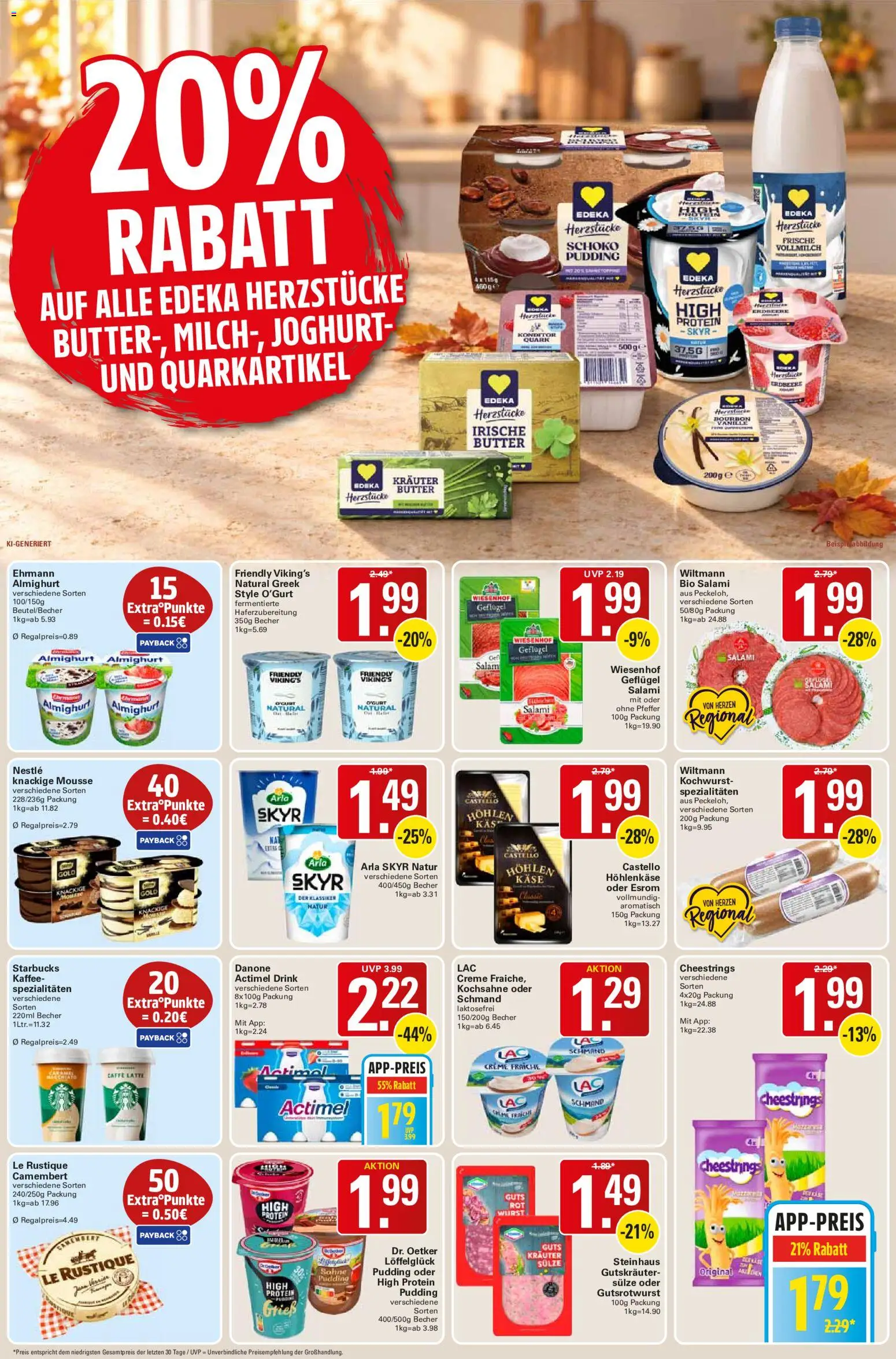 Vorschau von dem Prospekt des Geschäftes WEZ, gültig ab dem 26.10.2026 - Starbucks, Kaffee, Butter, Joghurt, Quark, Kochsahne, Pudding, Creme