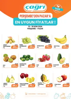 Çağrı Market Çağrı Market - Manav Katalog 15.10.2026 - Broşürünün önizlemesi