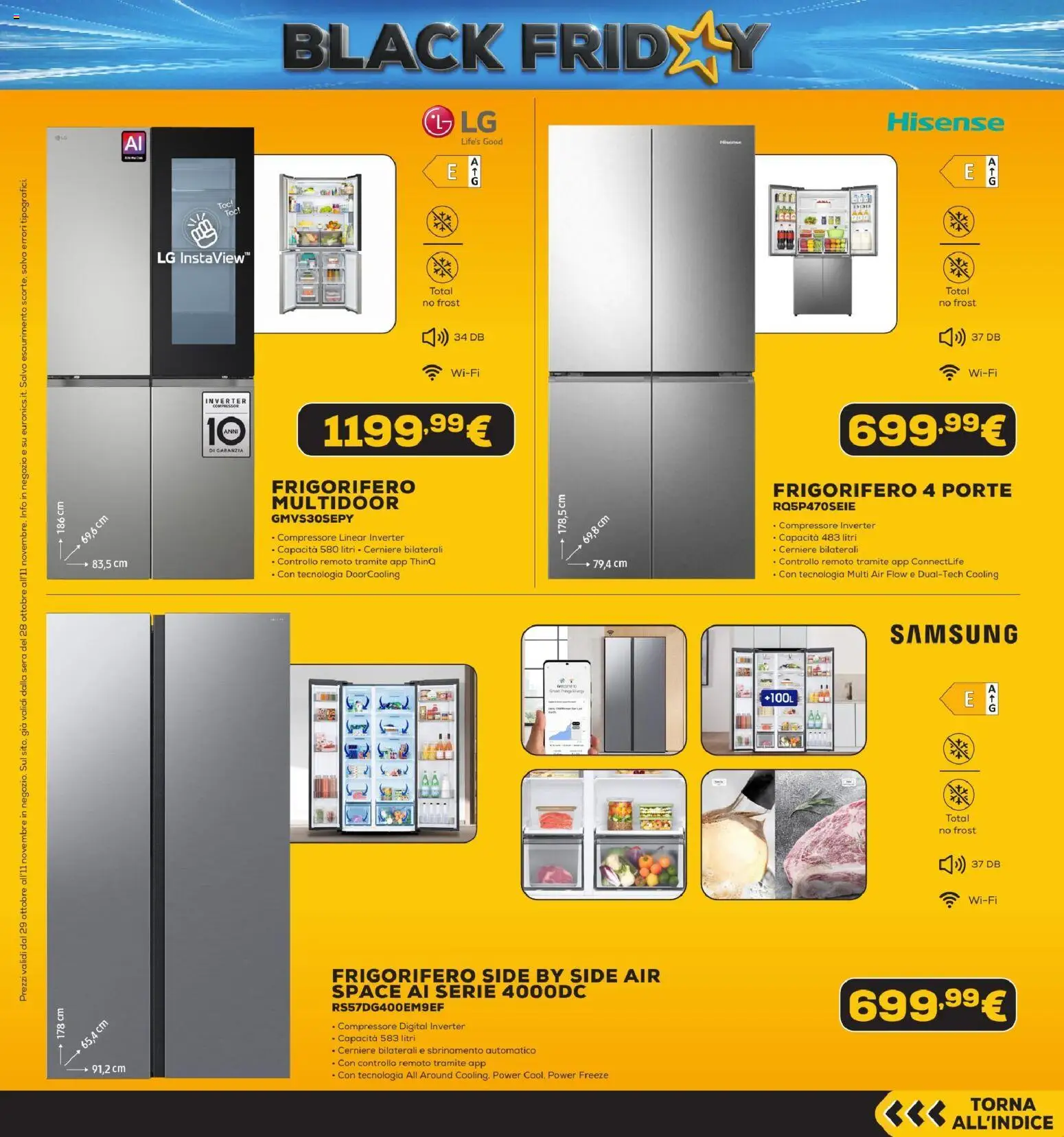 Anteprima dell'opuscolo Euronics Black Friday dal negozio Euronics valido da 29/10/2026 - Samsung, Frigorifero, Compressore