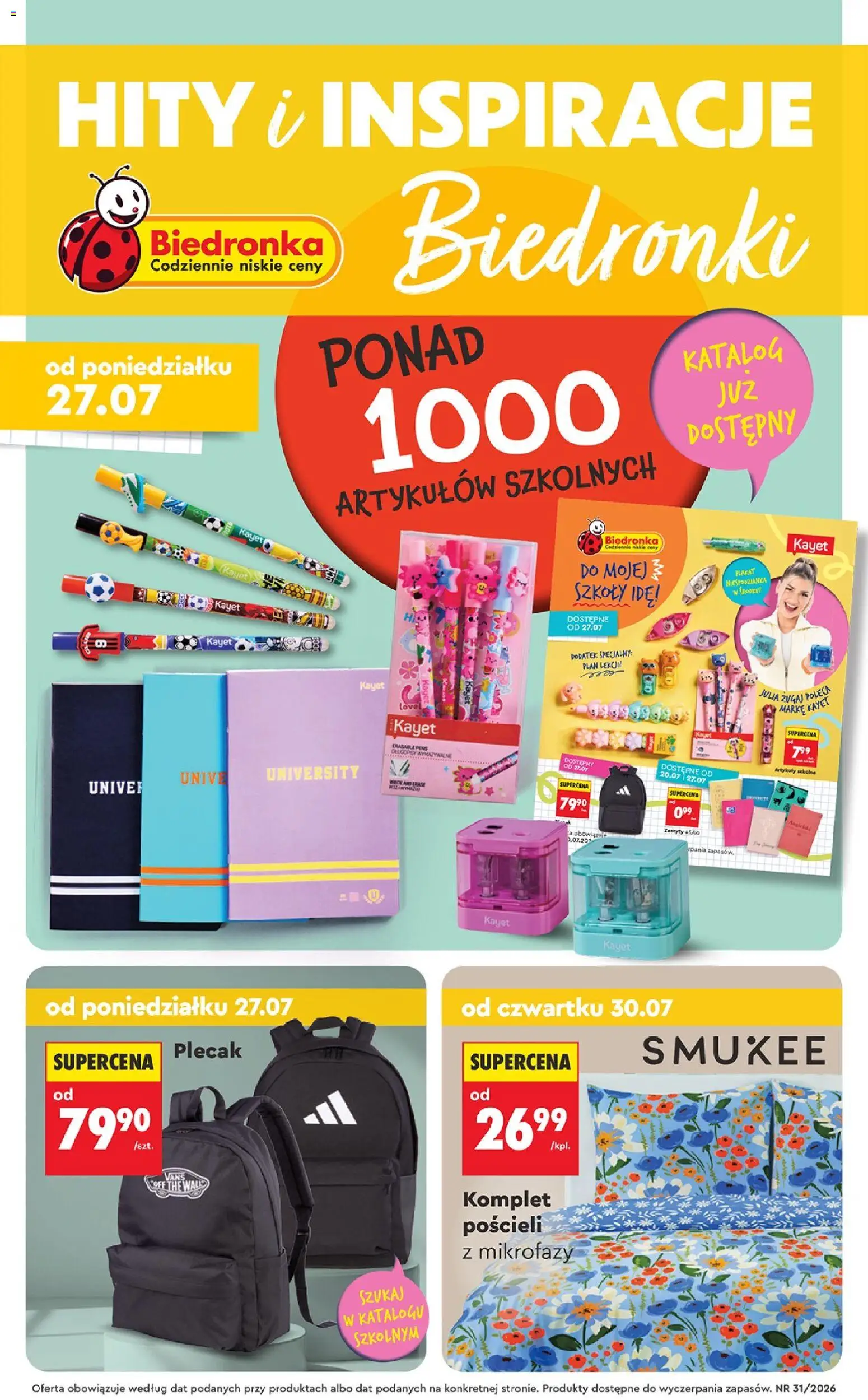 Pogląd gazetki "Biedronka gazetka - Hity i inspiracje" ze sklepu Biedronka ważnej od 27.07.2026