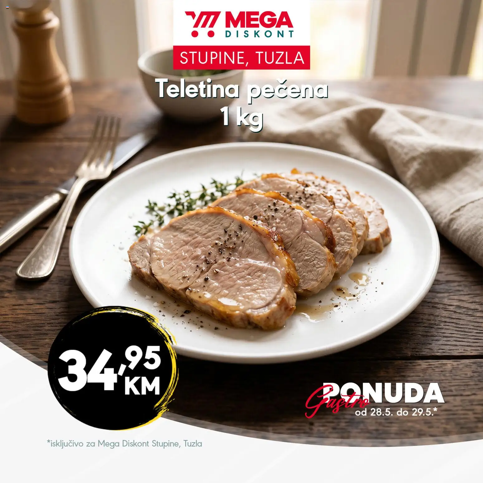 Pregled letka Mega Diskont gastro ponuda trgovine Mega Diskont vrijedi od 28.05.2026