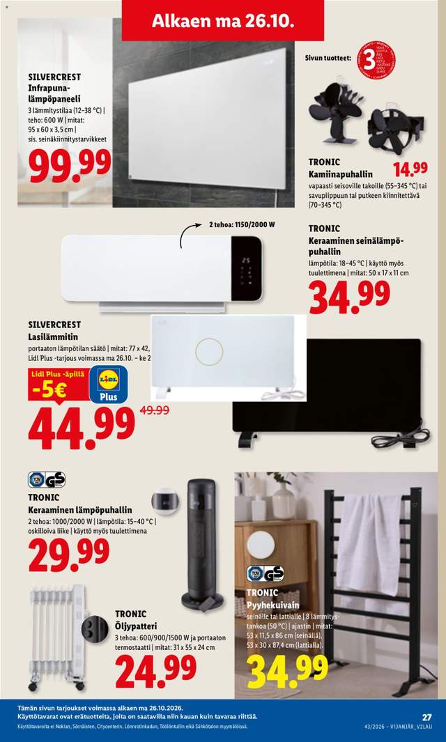 Uusi Lidl tarjouslehti alkaen 26/10