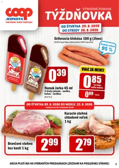 Náhľad COOP Jednota letáku platného od 20.08.2026
