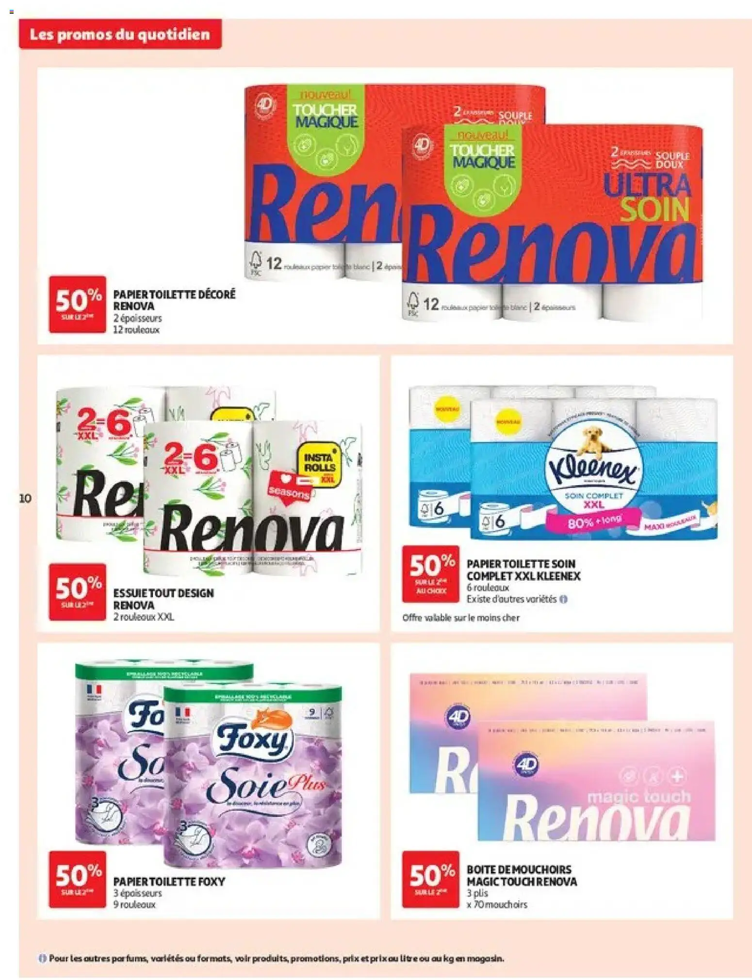 Prévisualisation de Auchan - Les promos du moment du magasin Auchan formulaire valide 27/10/2026 - Papier toilette, Mouchoirs, Papier toilette Foxy