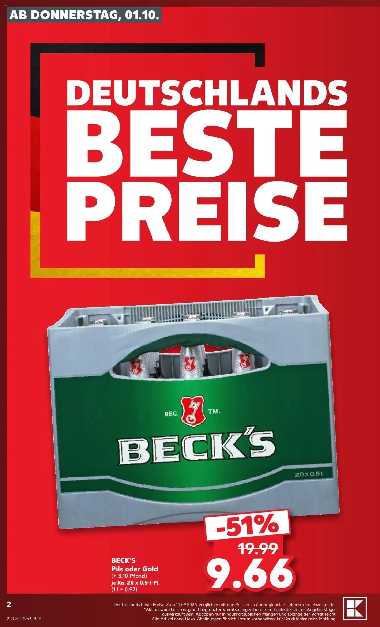 Vorschau von dem Prospekt des Geschäftes Kaufland, gültig ab dem 01.10.2026 - Pils