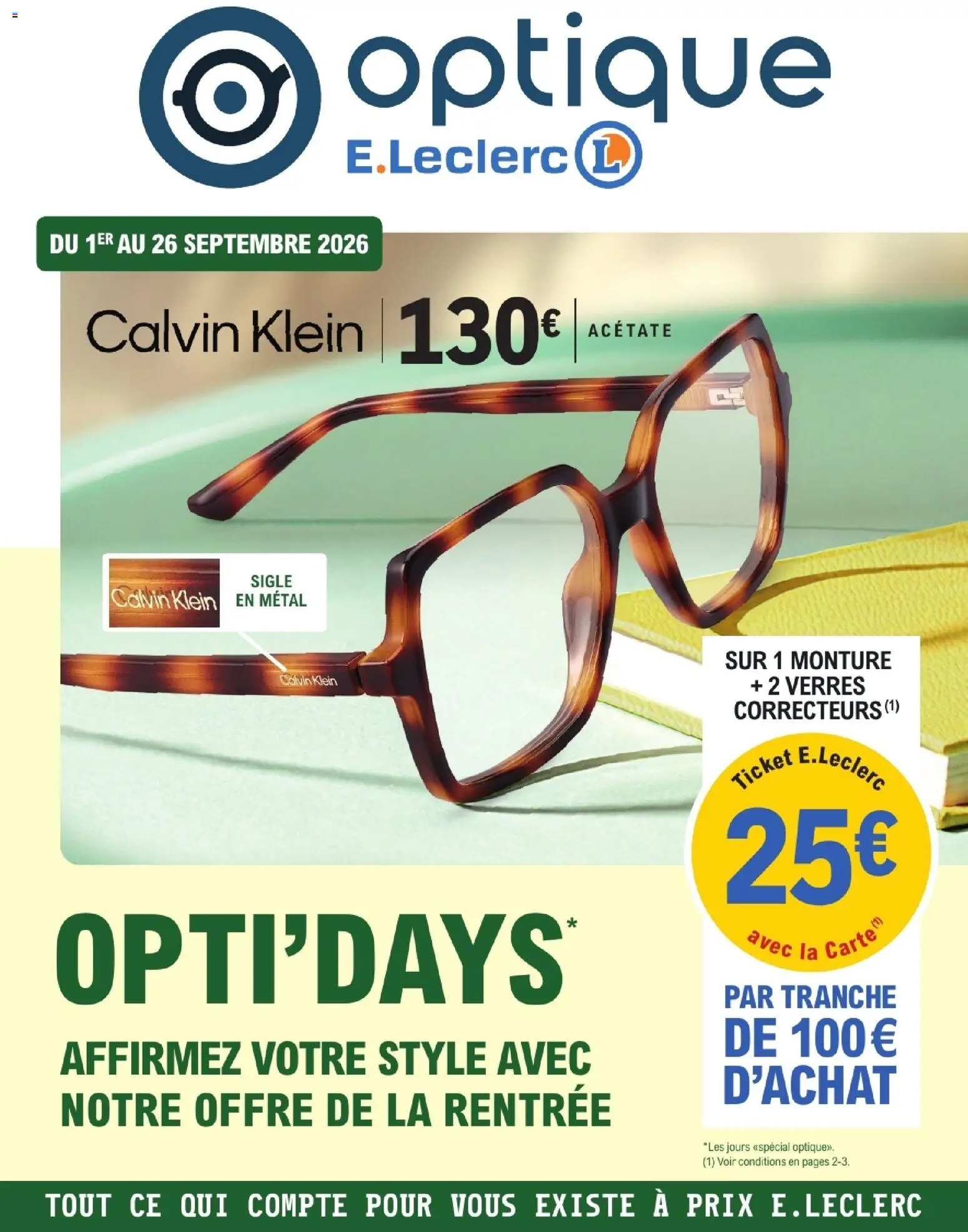 Prévisualisation de E.Leclerc Opti'Days de la rentrée du magasin E.Leclerc formulaire valide 01/09/2026