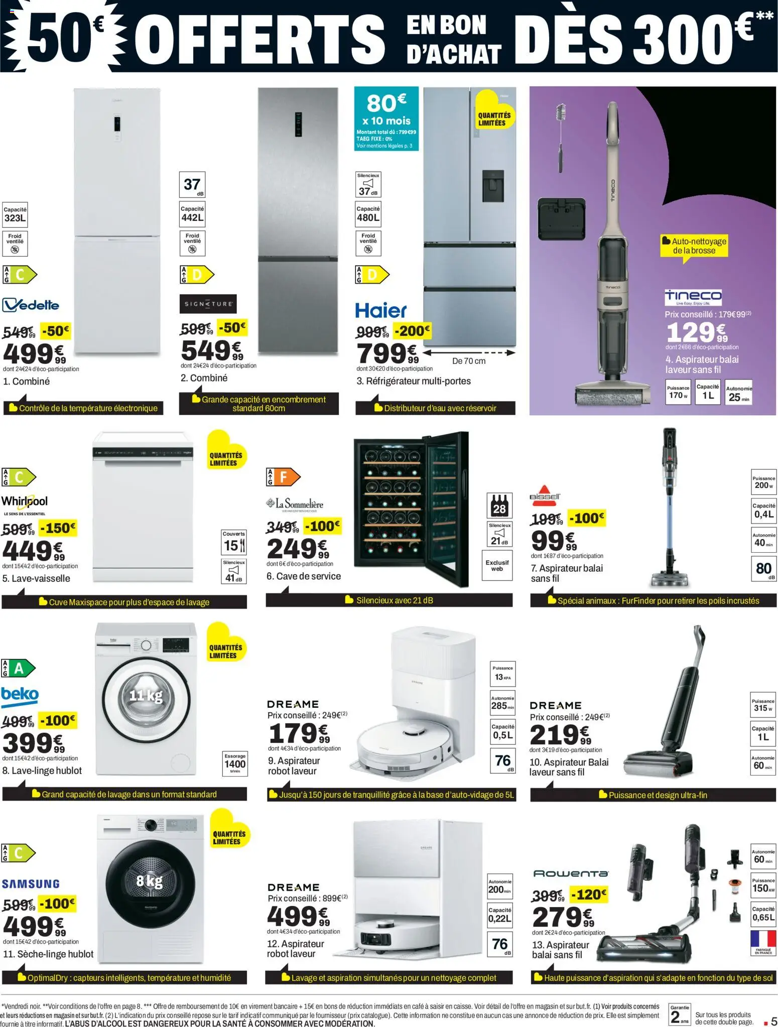 Prévisualisation de But Black Friday du magasin But formulaire valide 10/11/2026 - Café, Aspirateur, Aspirateur robot, Réfrigérateur, Robot, Aspirateur robot laveur, Brosse, Couverts