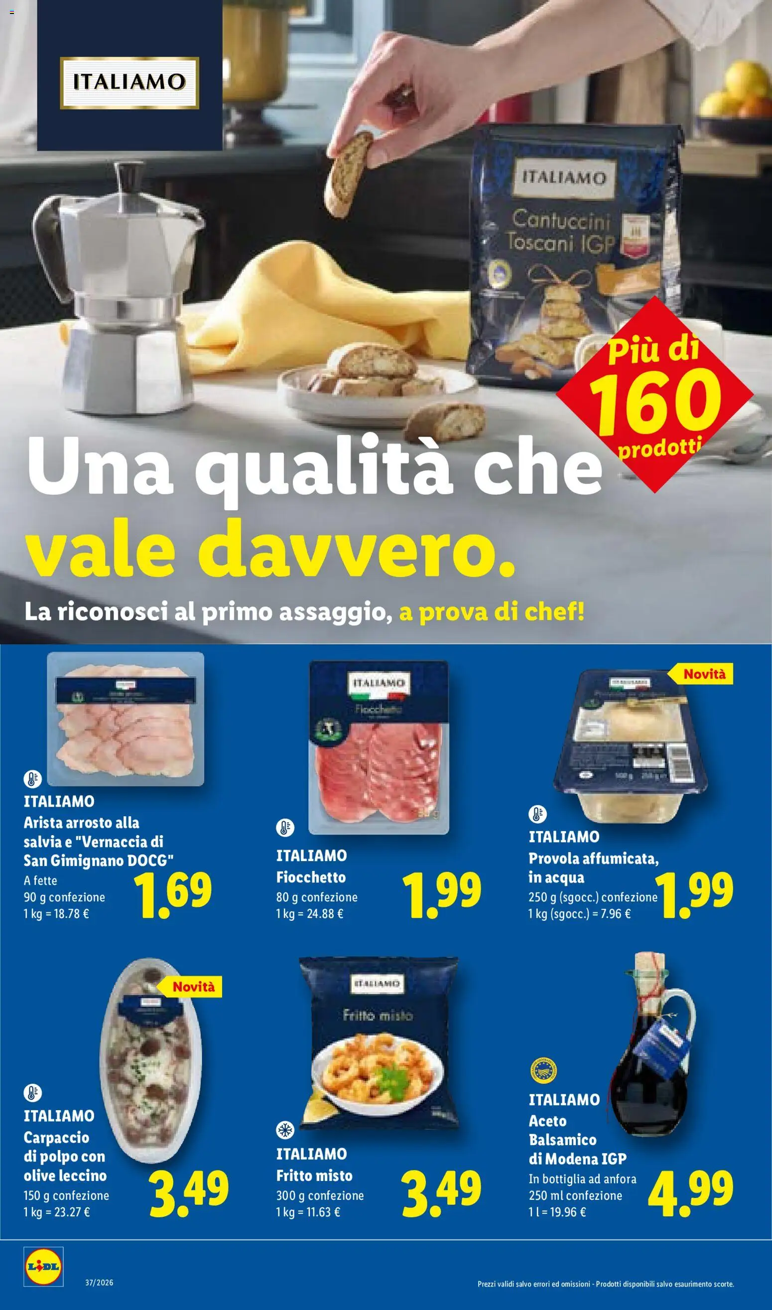 Anteprima dell'opuscolo Lidl volantino dal negozio Lidl valido da 10/09/2026 - Acqua, Polpo, Carpaccio, Provola, Arrosto, Olive, Bottiglia, Aceto