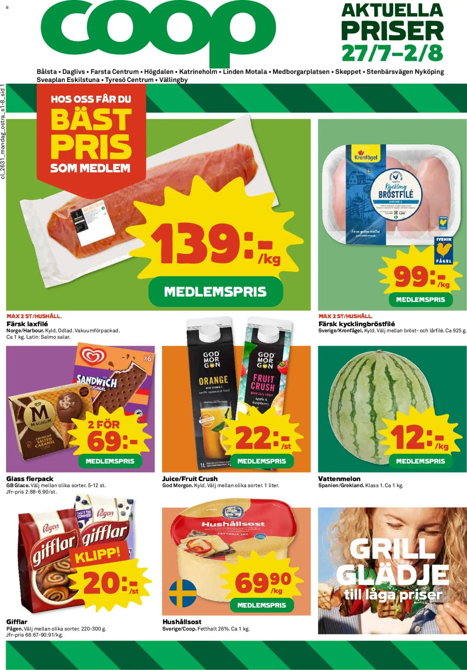Förhandsgranska reklamblad Coop Daglivs erbjudanden från butik Coop Daglivs gäller från 27/07/2026